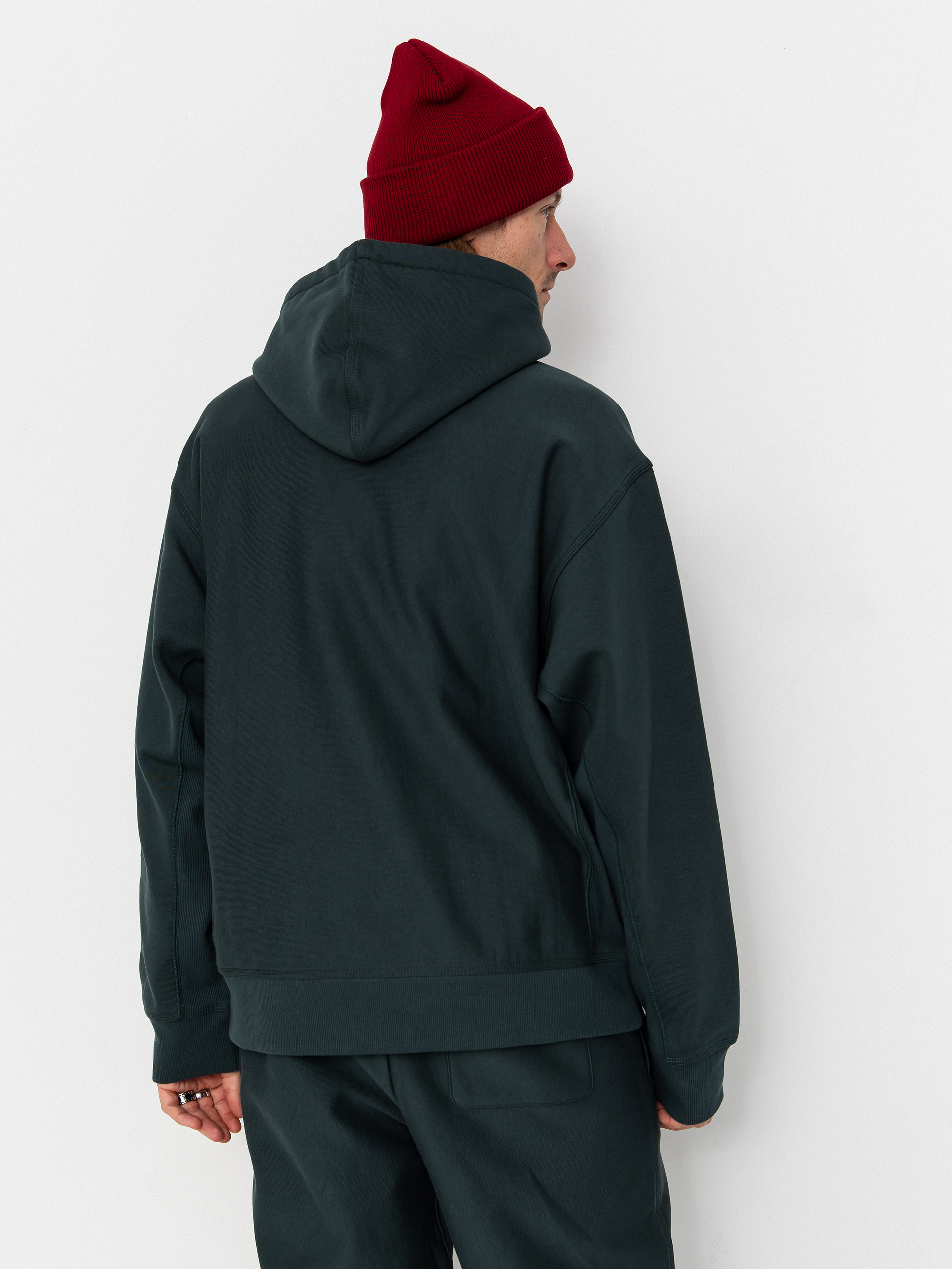 Mikina s kapucí Carhartt WIP American Script HD (kale green)
