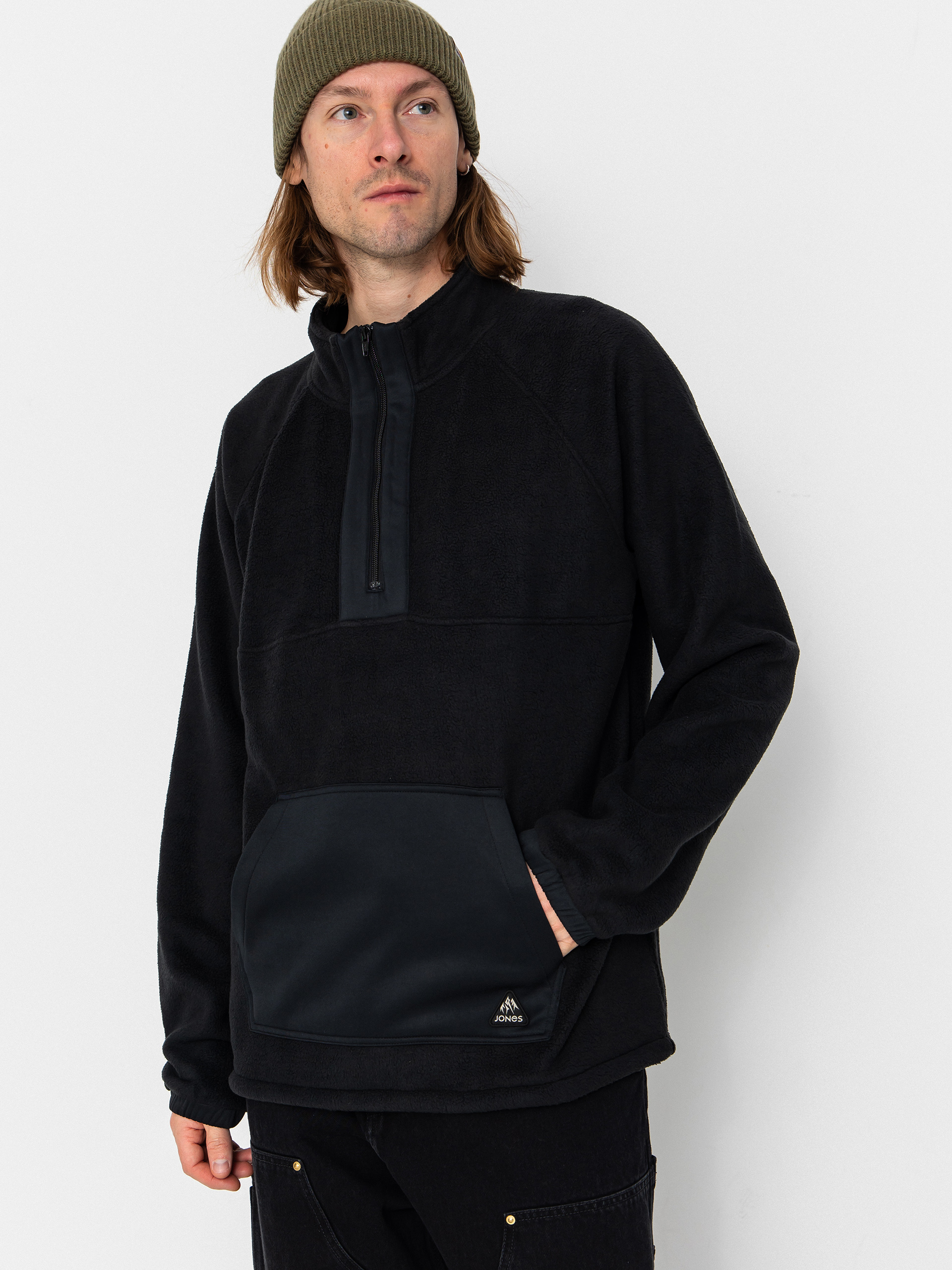 Mikina Jones Snowboards Lodge Half Zip Rec (stealth black)