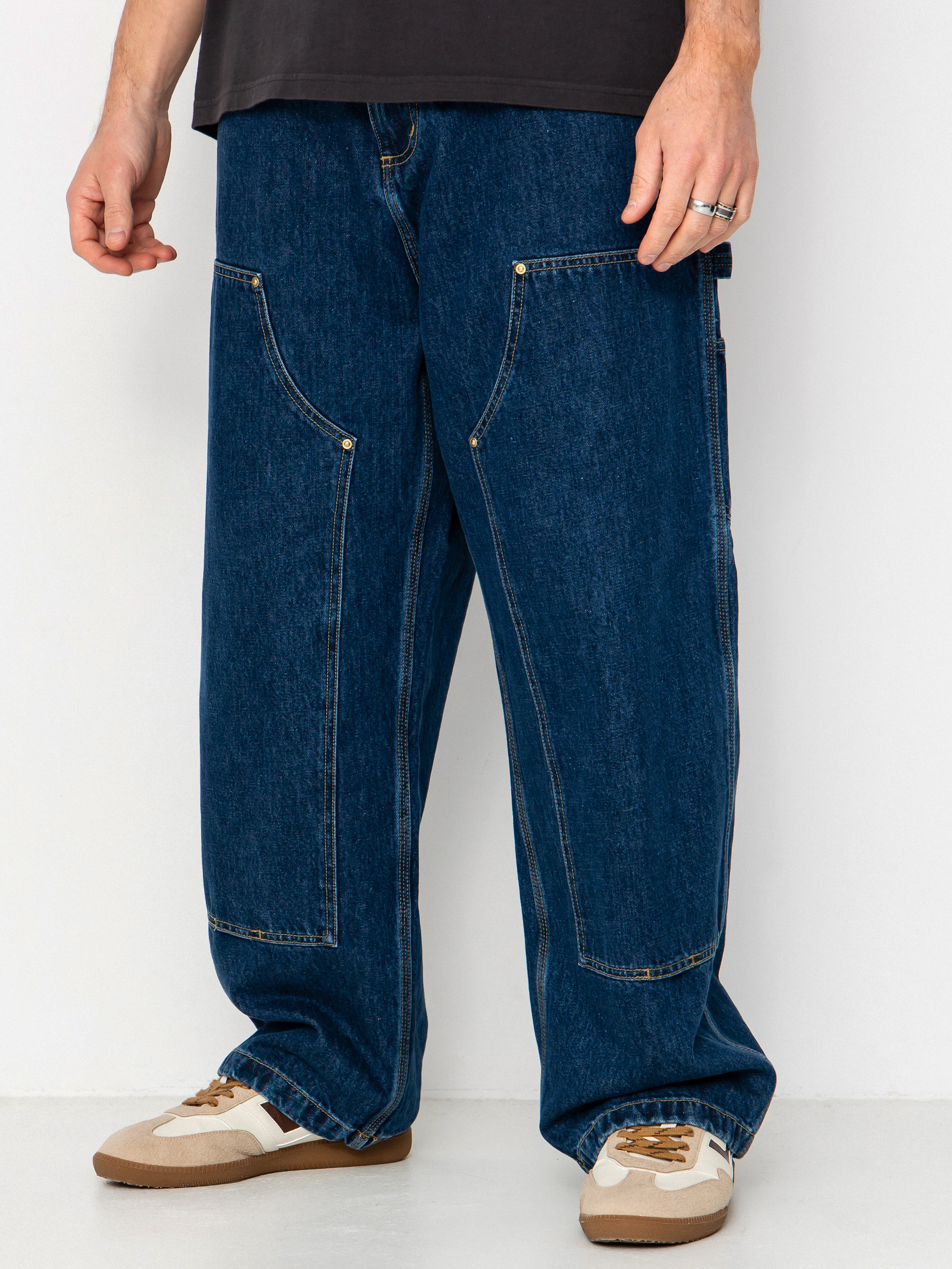 Kalhoty Carhartt WIP Nash Double Knee (blue/stone washed)