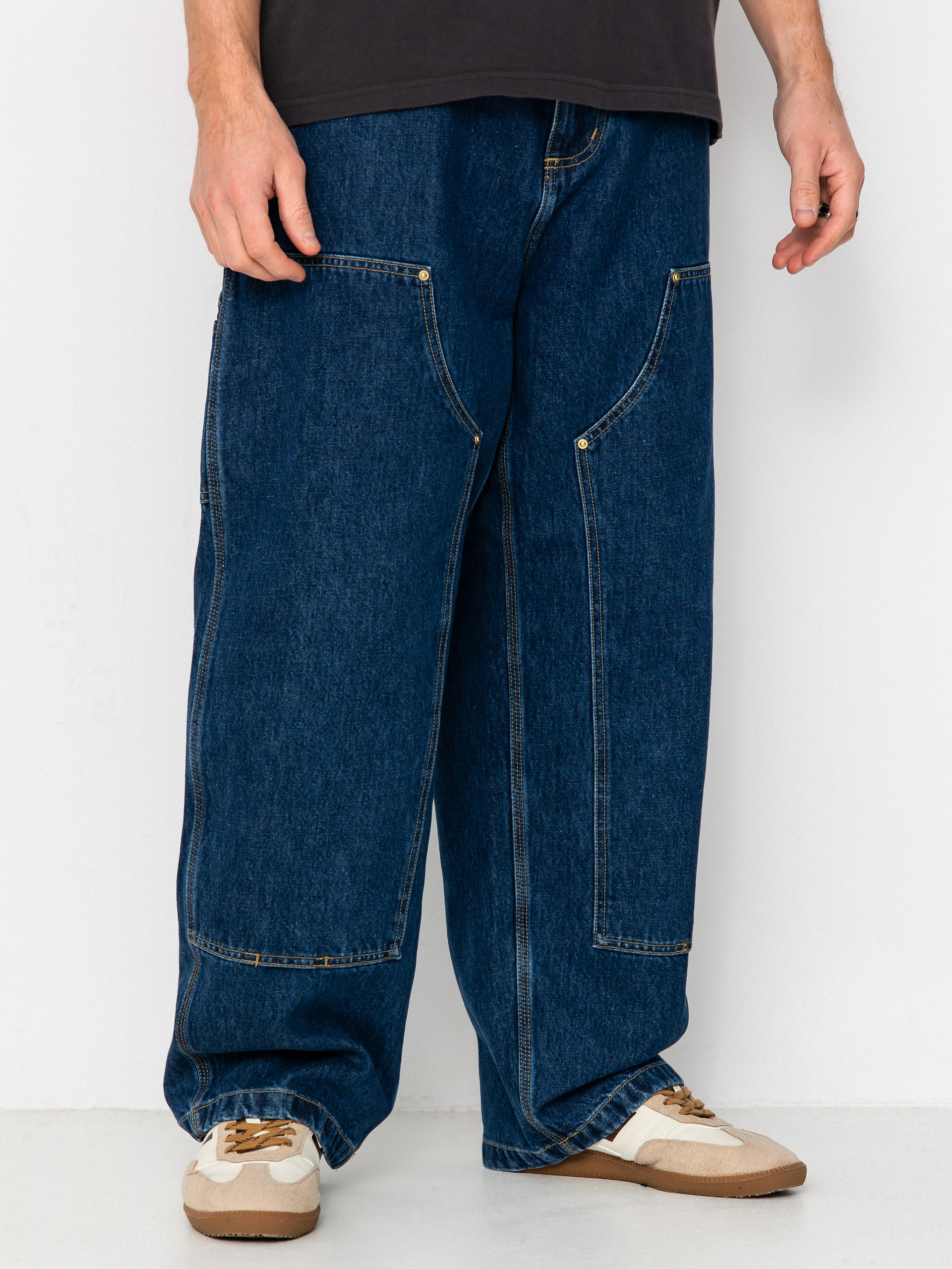 Kalhoty Carhartt WIP Nash Double Knee (blue/stone washed)