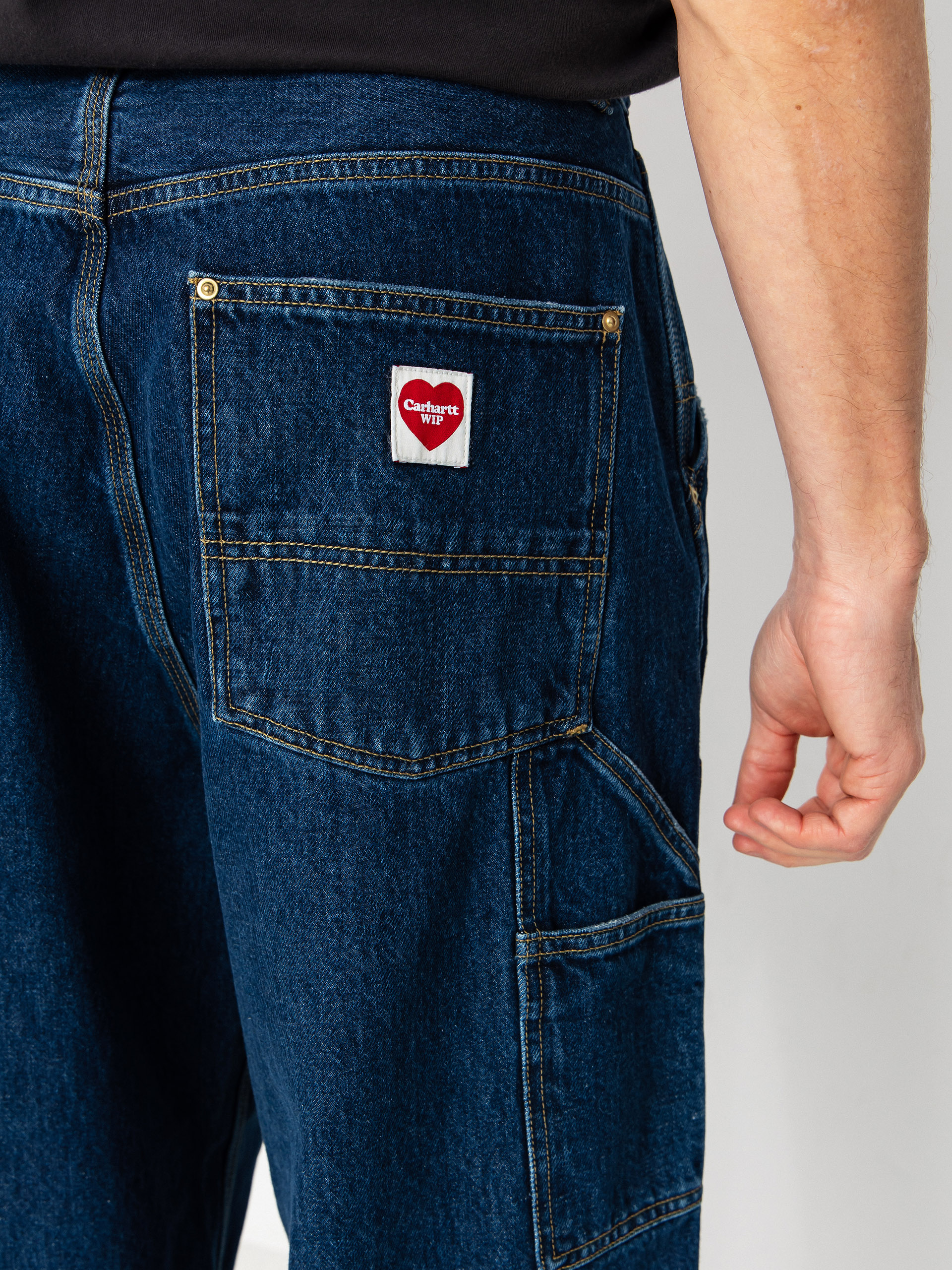 Kalhoty Carhartt WIP Nash Double Knee (blue/stone washed)