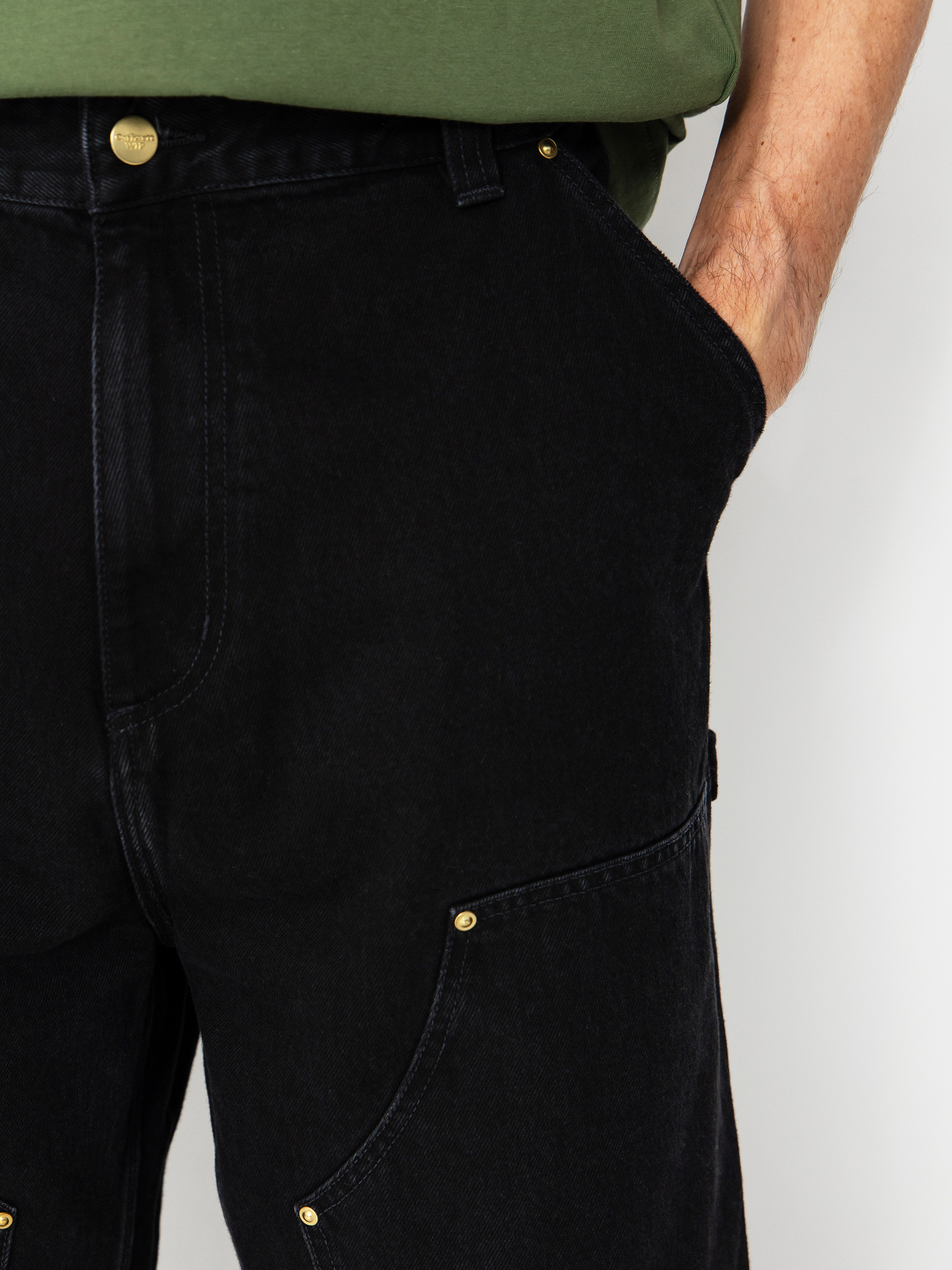 Kalhoty Carhartt WIP Nash Double Knee (black/stone washed)