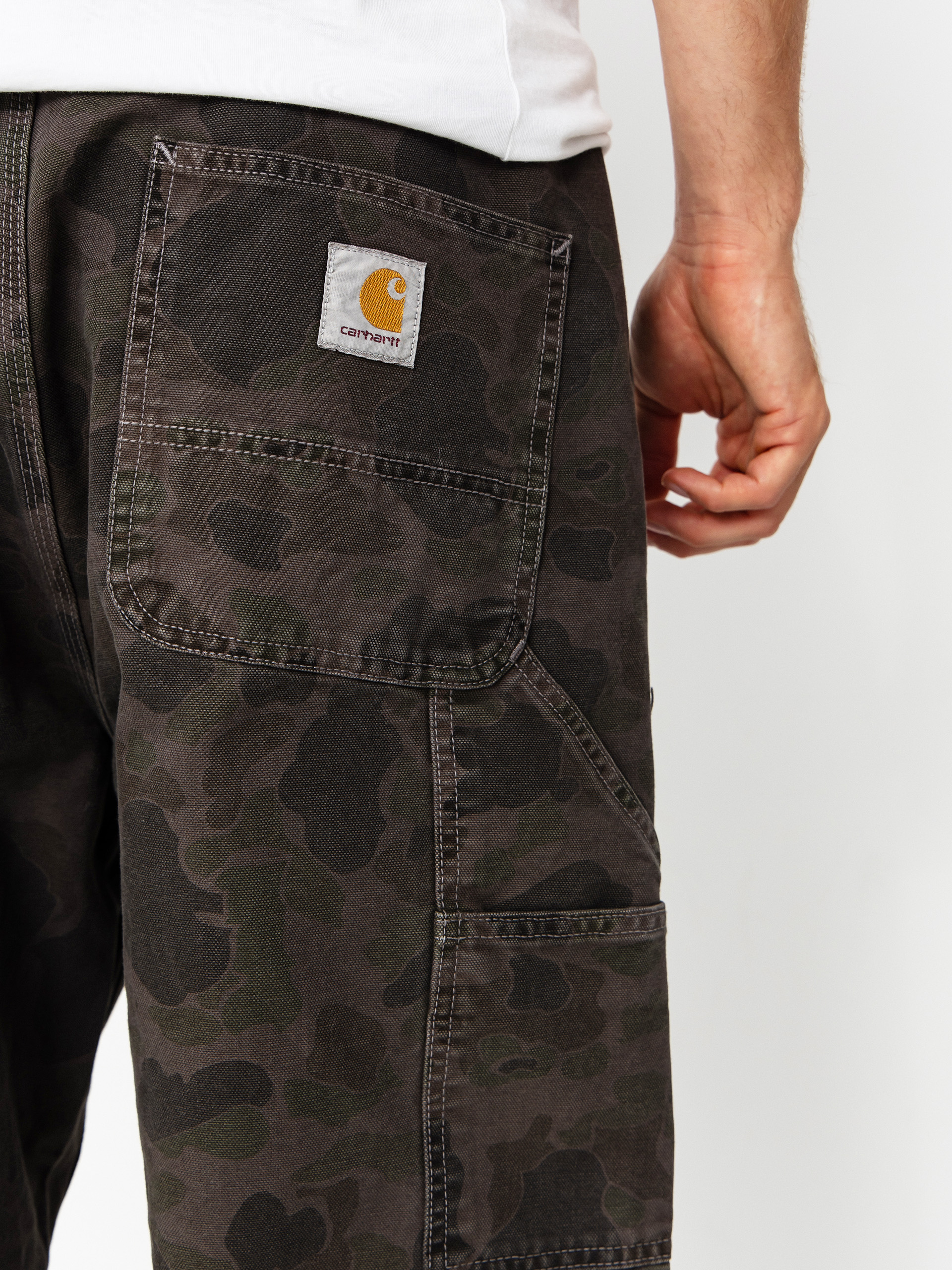 Kalhoty Carhartt WIP Duck Single Knee (camo duck/green/porphyry/garment dyed)