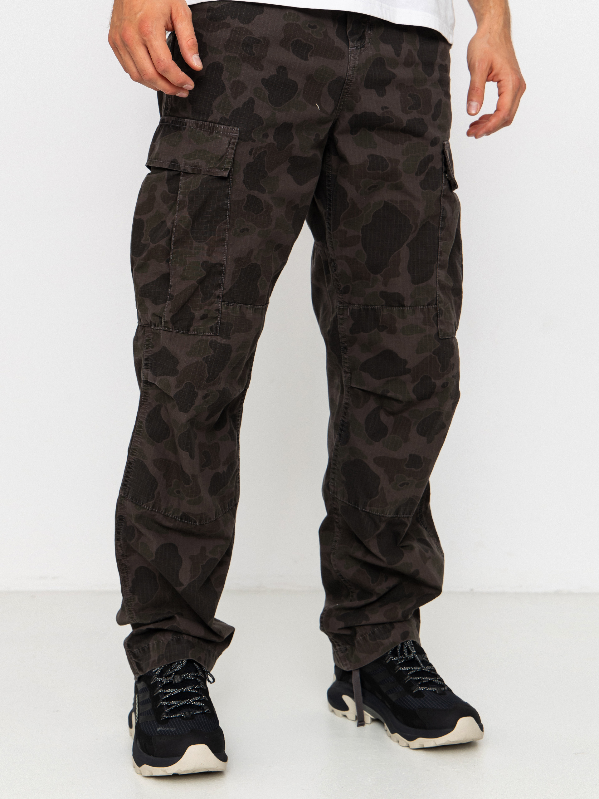 Kalhoty Carhartt WIP Duck Cargo (camo duck/green/porphyry/garment dyed)
