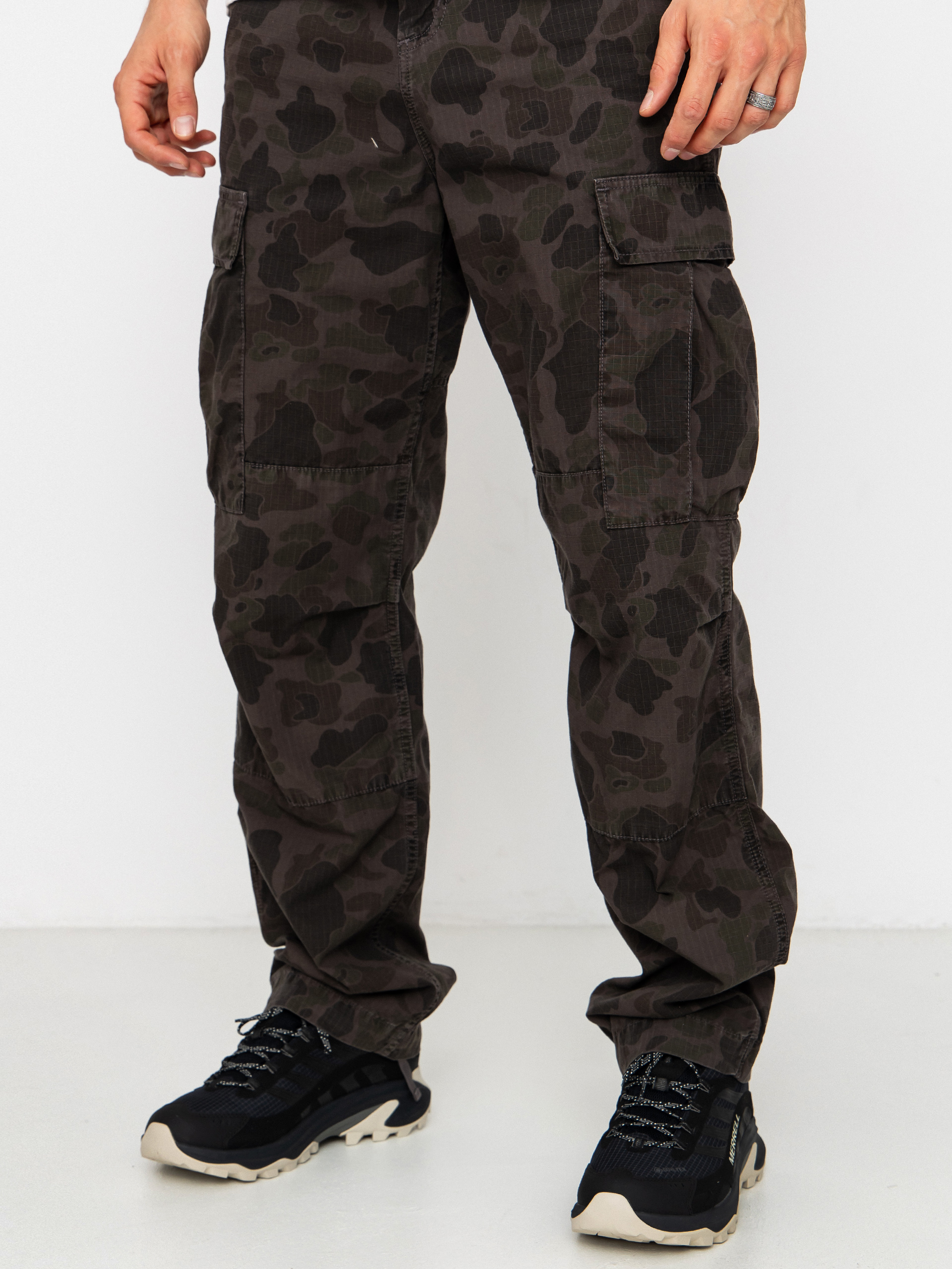 Kalhoty Carhartt WIP Duck Cargo (camo duck/green/porphyry/garment dyed)