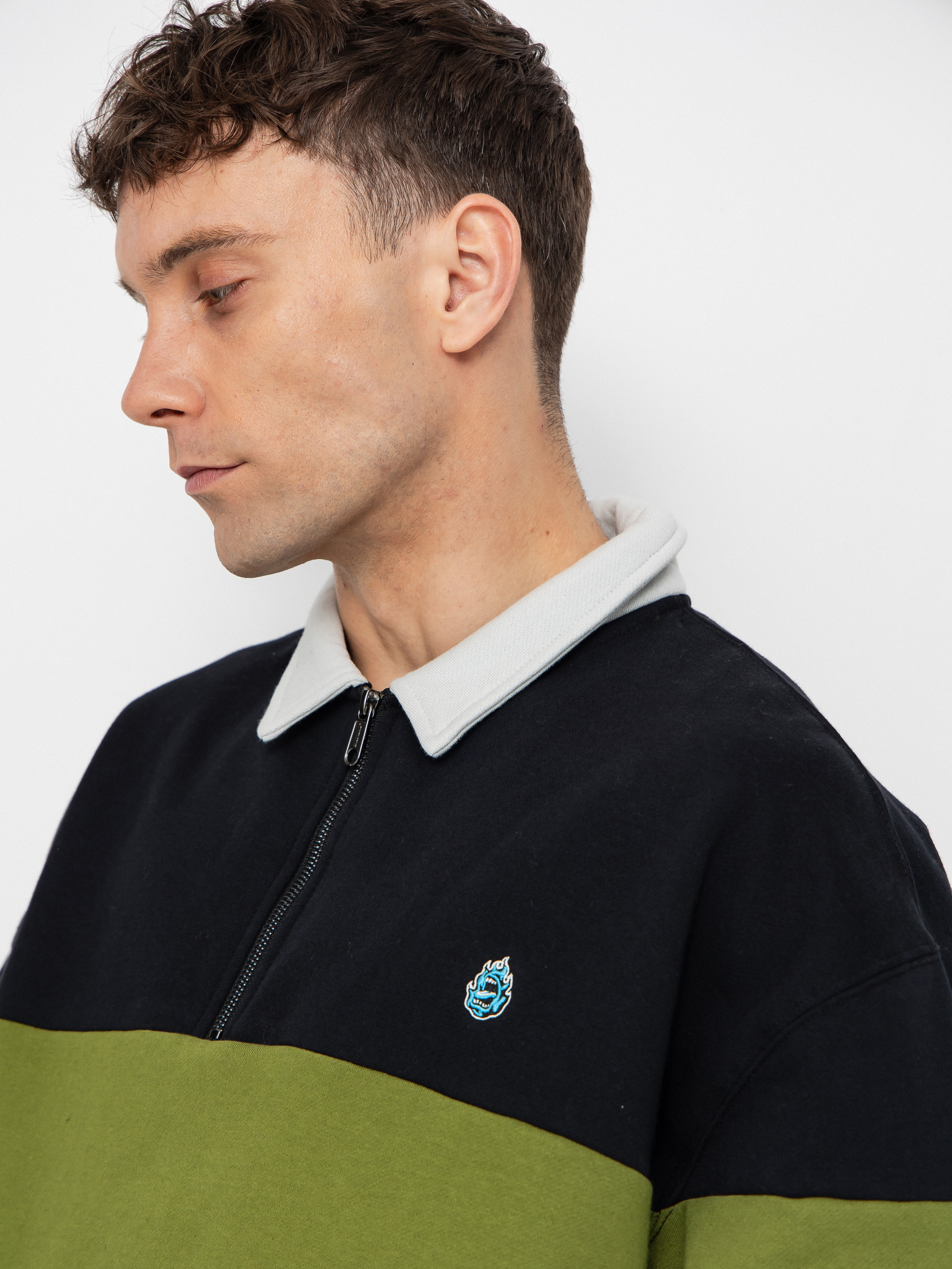 Mikina Santa Cruz Screaming Mini Flame 1/4 Zip (black)