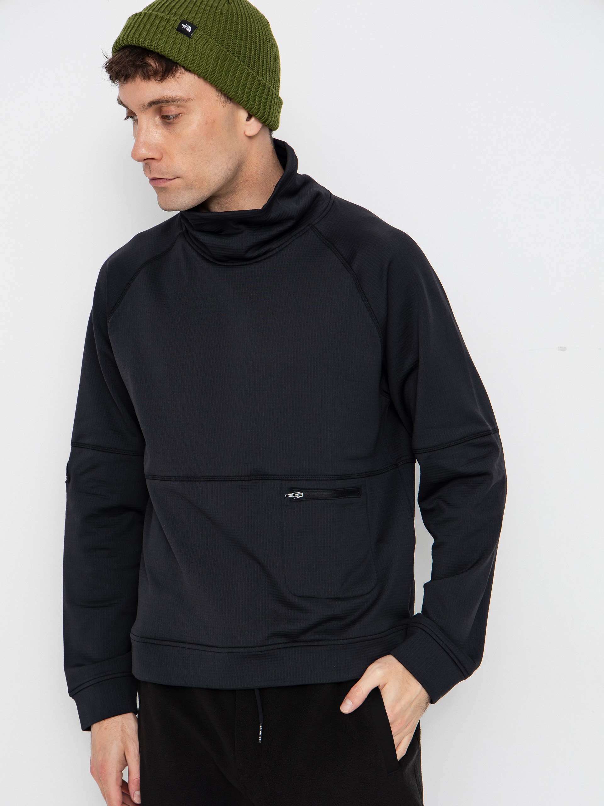 Mikina Jones Snowboards Flagship Rec Grid 1/2 Zip (stealth black)