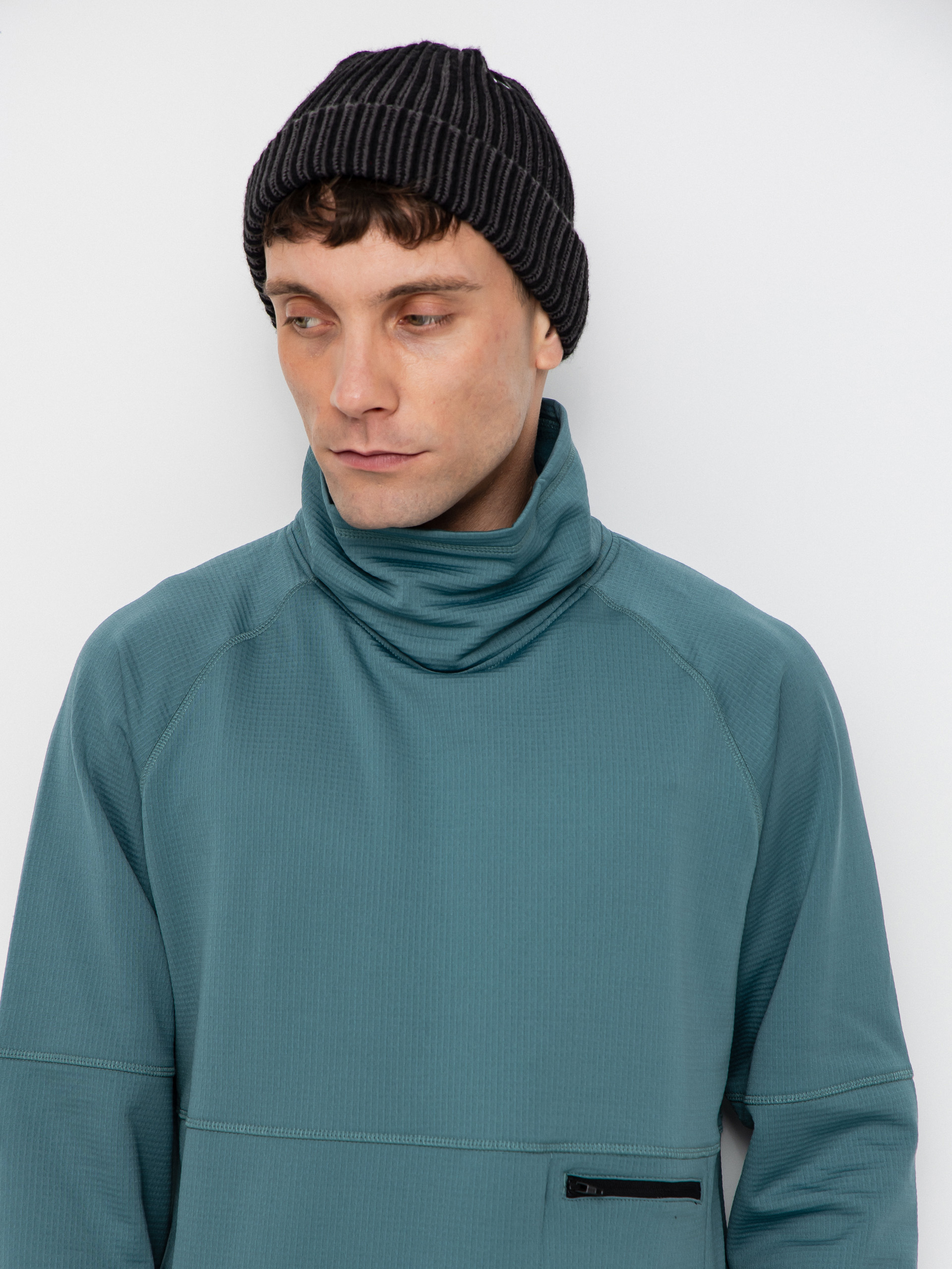 Mikina Jones Snowboards Flagship Rec Grid 1/2 Zip (atlantic blue)