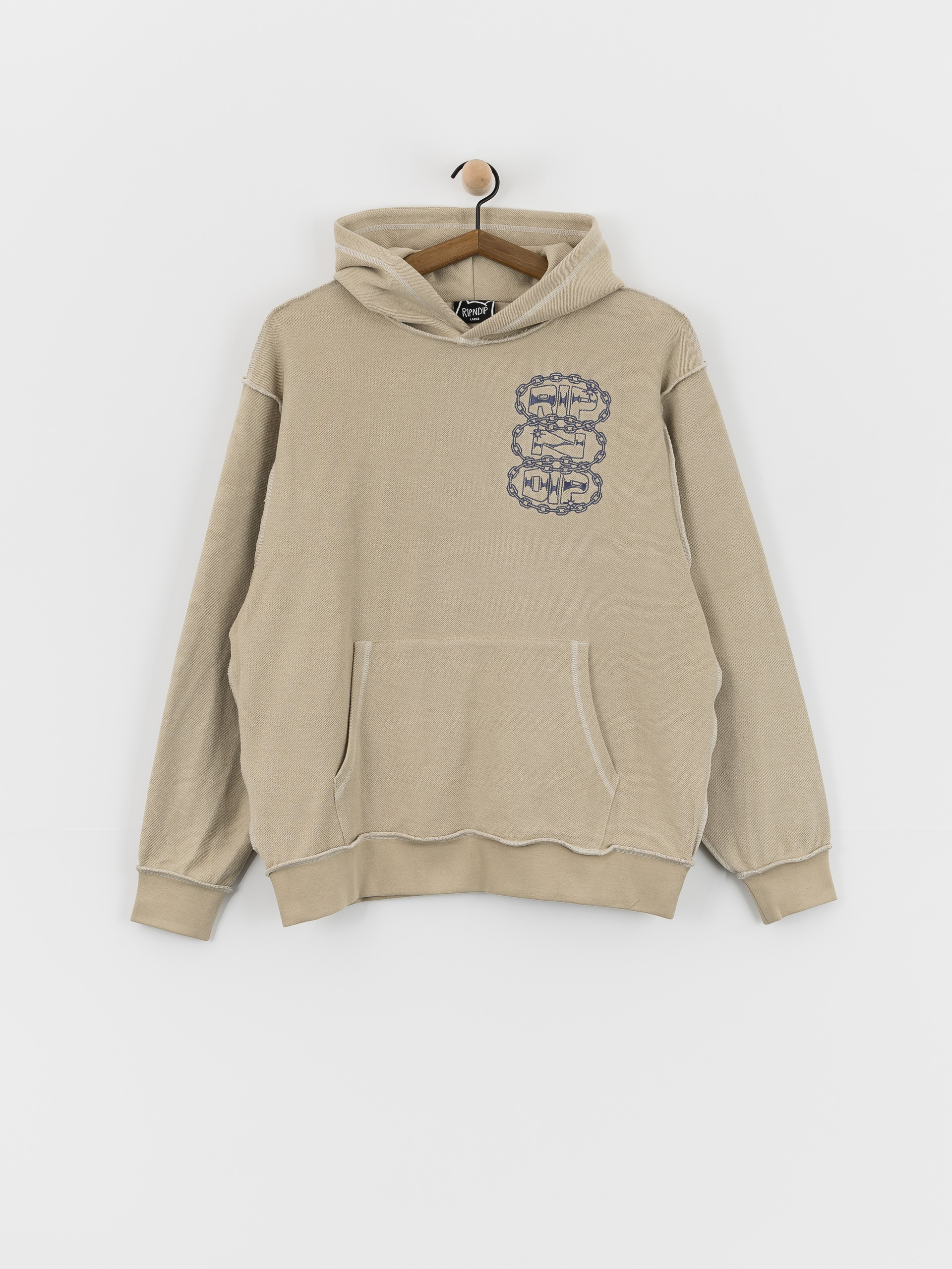 Mikina s kapucí RipNDip Linked Up Reverse Stitched HD (khaki)
