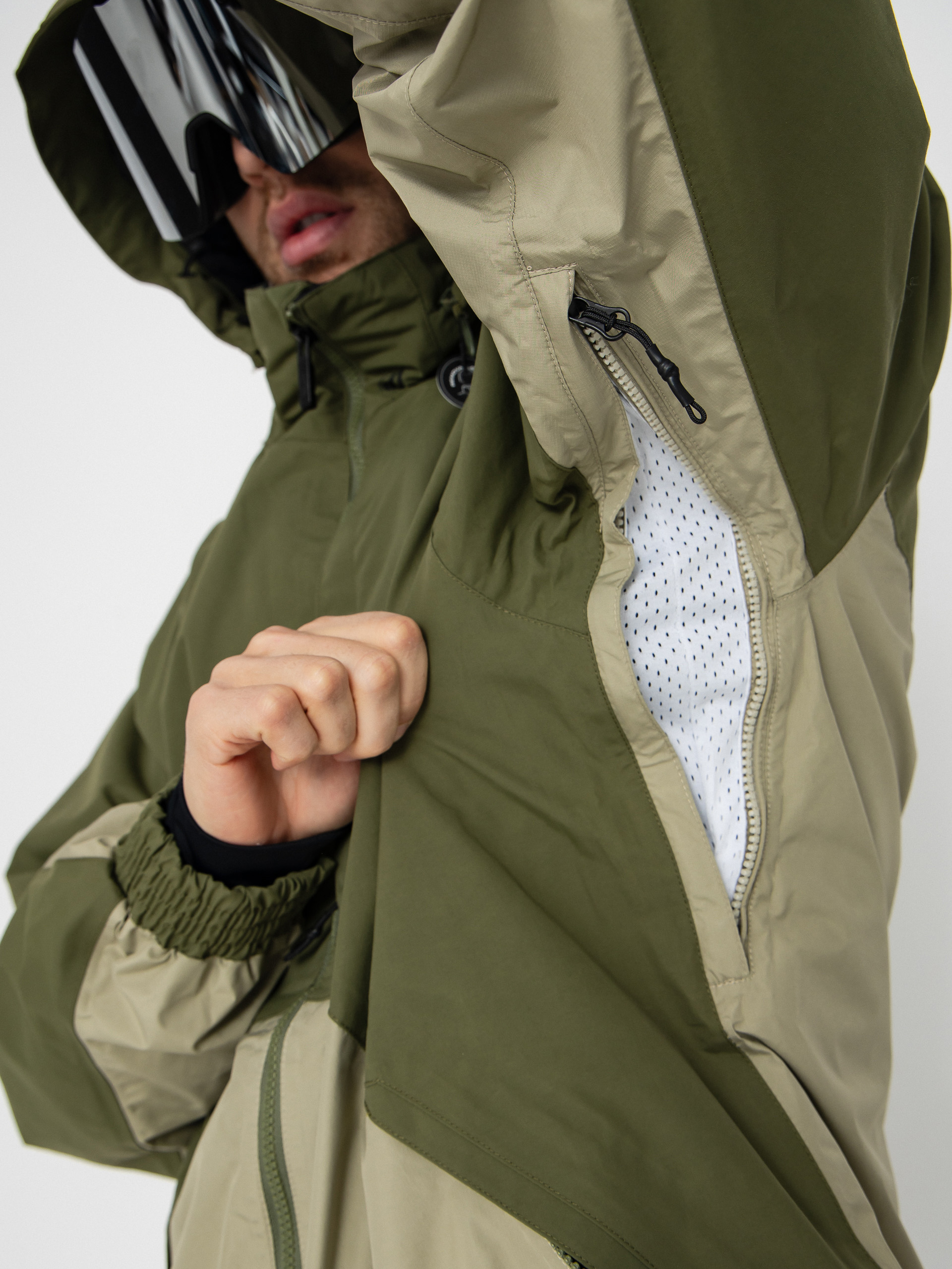 Pánská Snowboardová bunda Volcom Longo Gore Tex (dark olive)