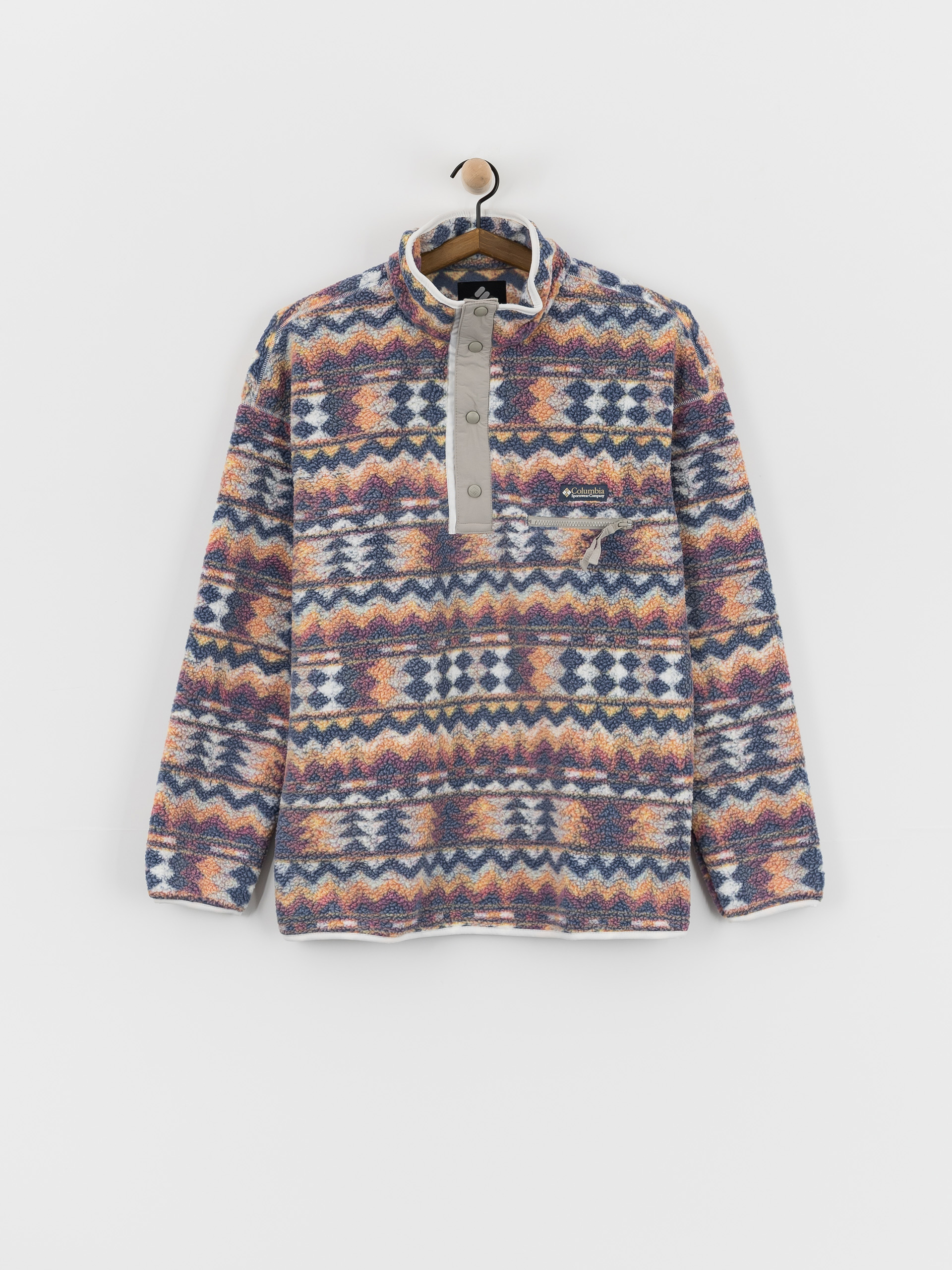 Fleecovu00e1 mikina Columbia Helvetia II Printed Half Snap (sea salt/retrotree)