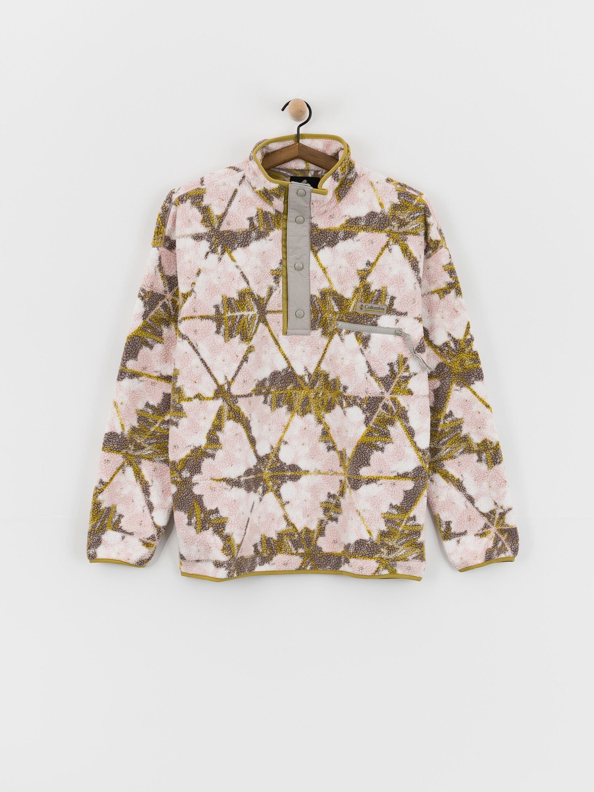 Fleecovu00e1 mikina Columbia Helvetia II Printed Half Snap (pink agate/florascope)