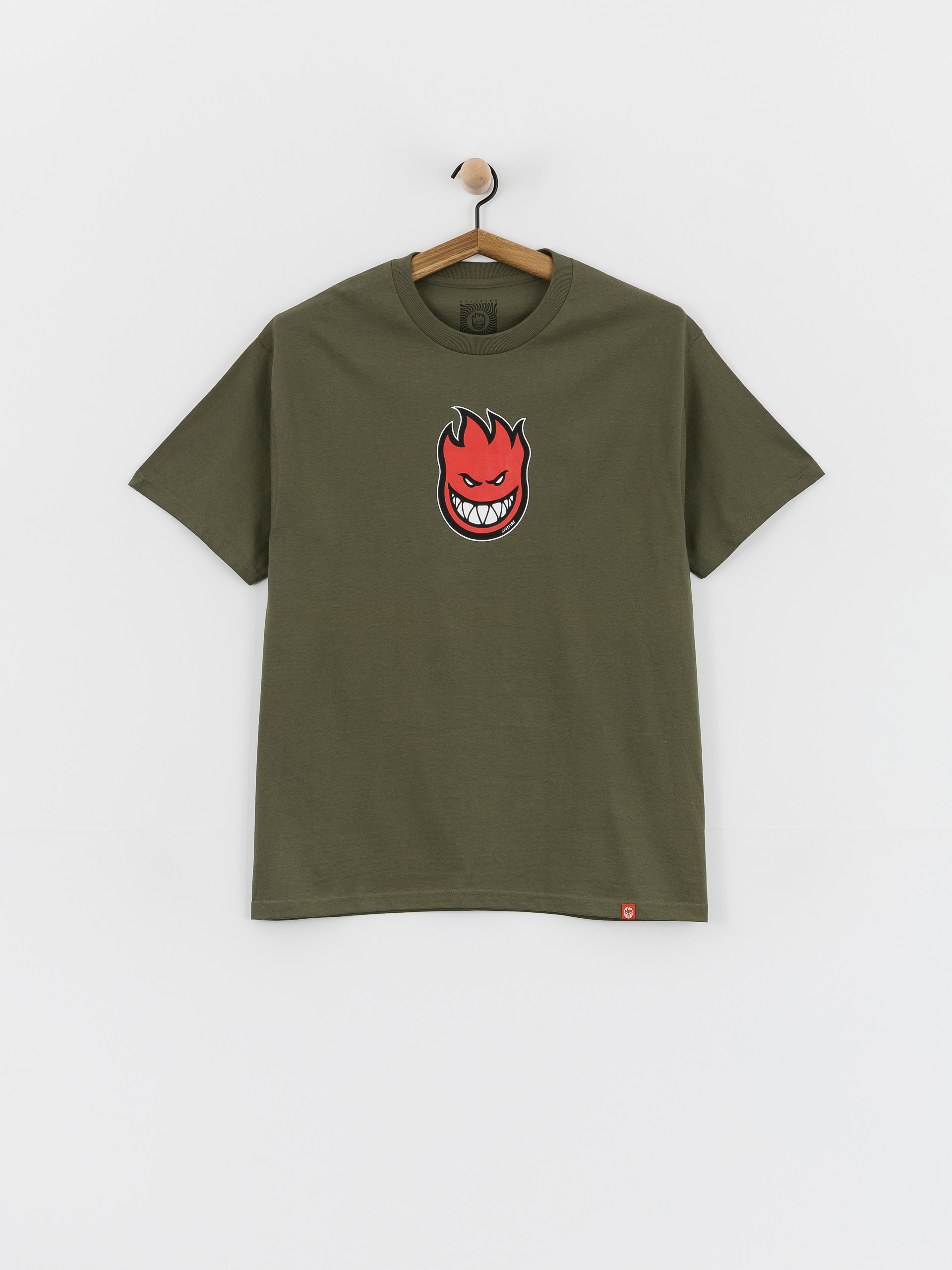 Tričko Spitfire Bighead Mid Fill (military green w/red black & white print)