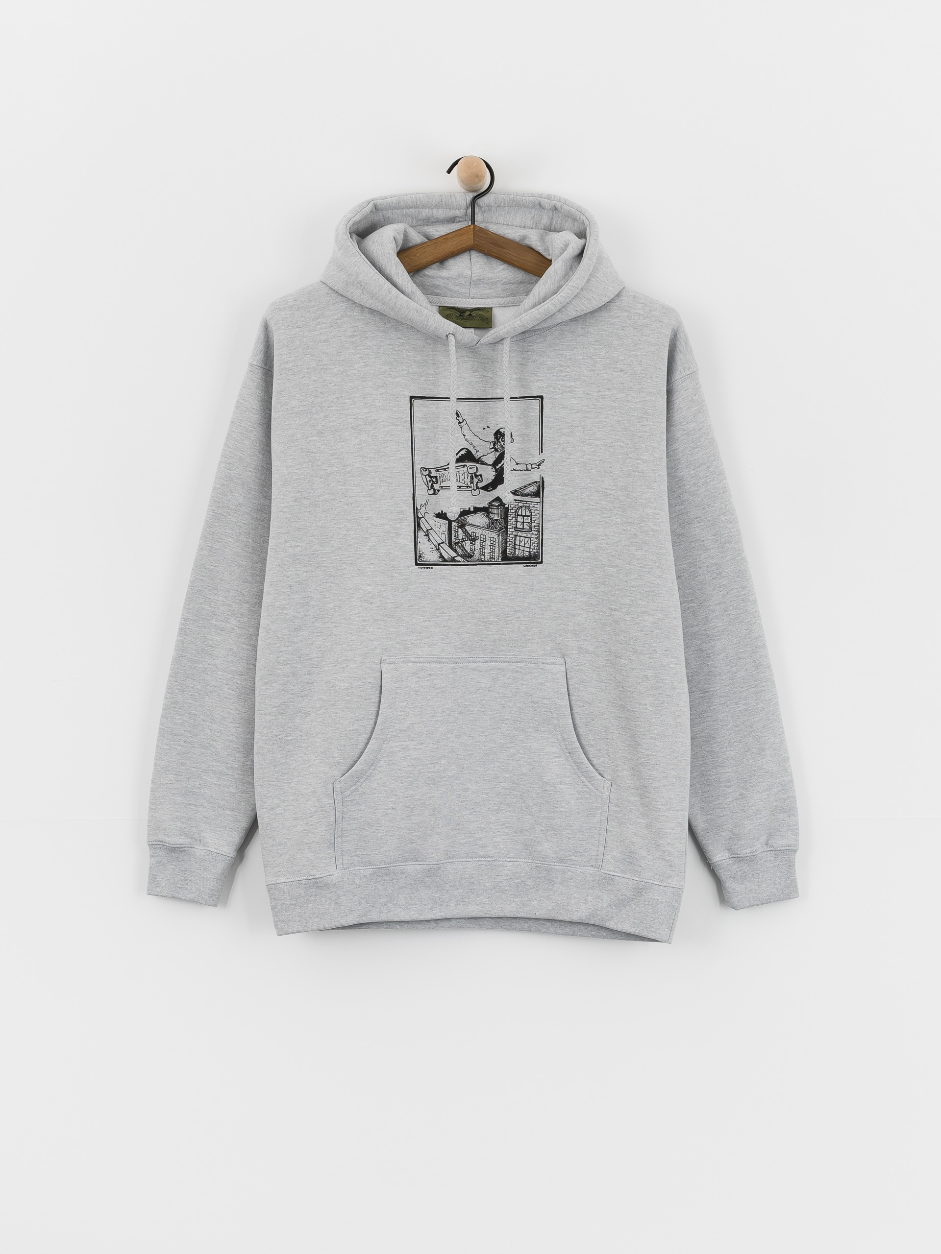 Mikina s kapucí Antihero Phelps Lance HD (grey heather w/black print)