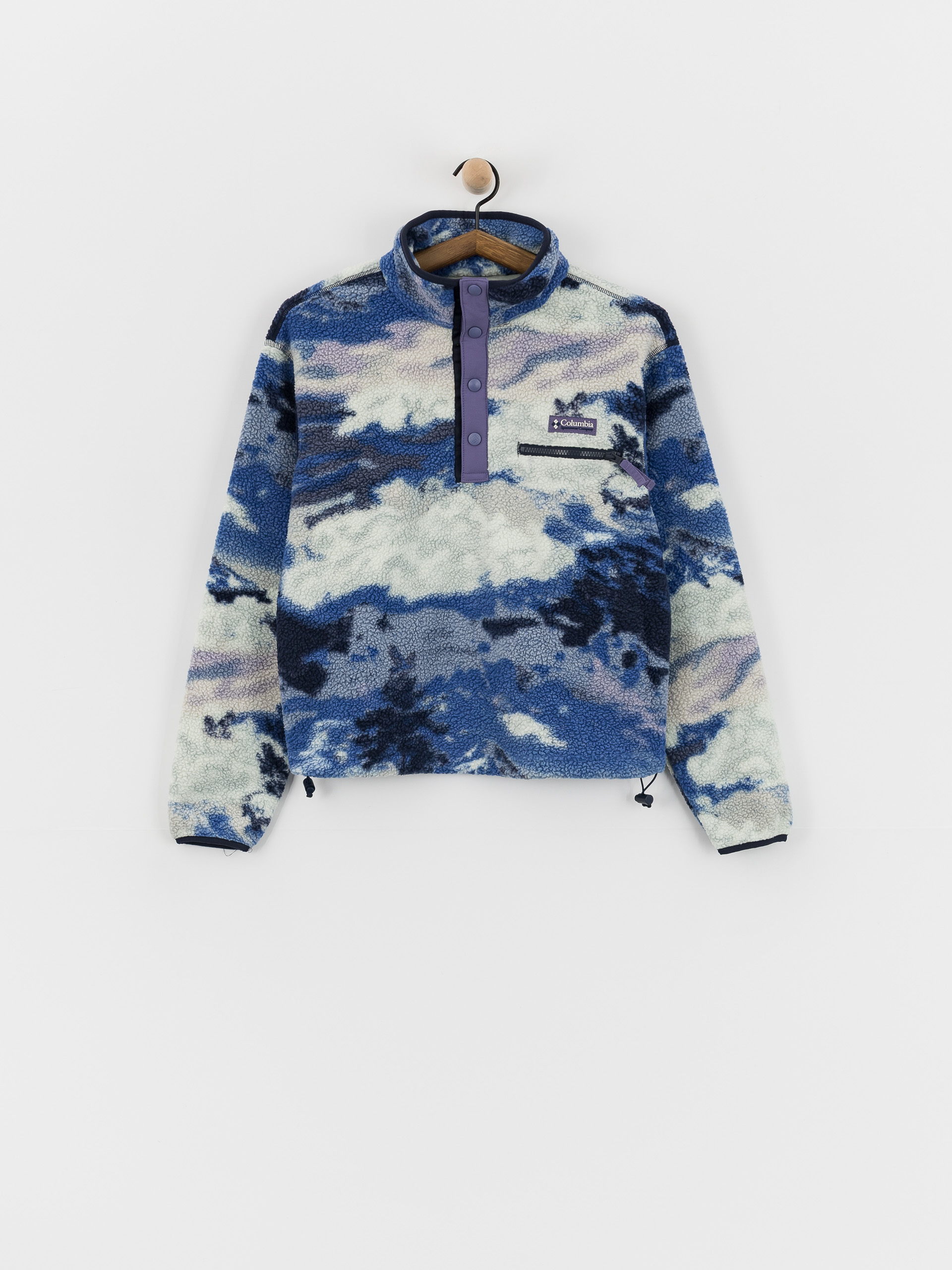 Fleecová mikina Columbia Helvetia II Printed Cropped Half Snap Wmn (nocturnal/dreaming)