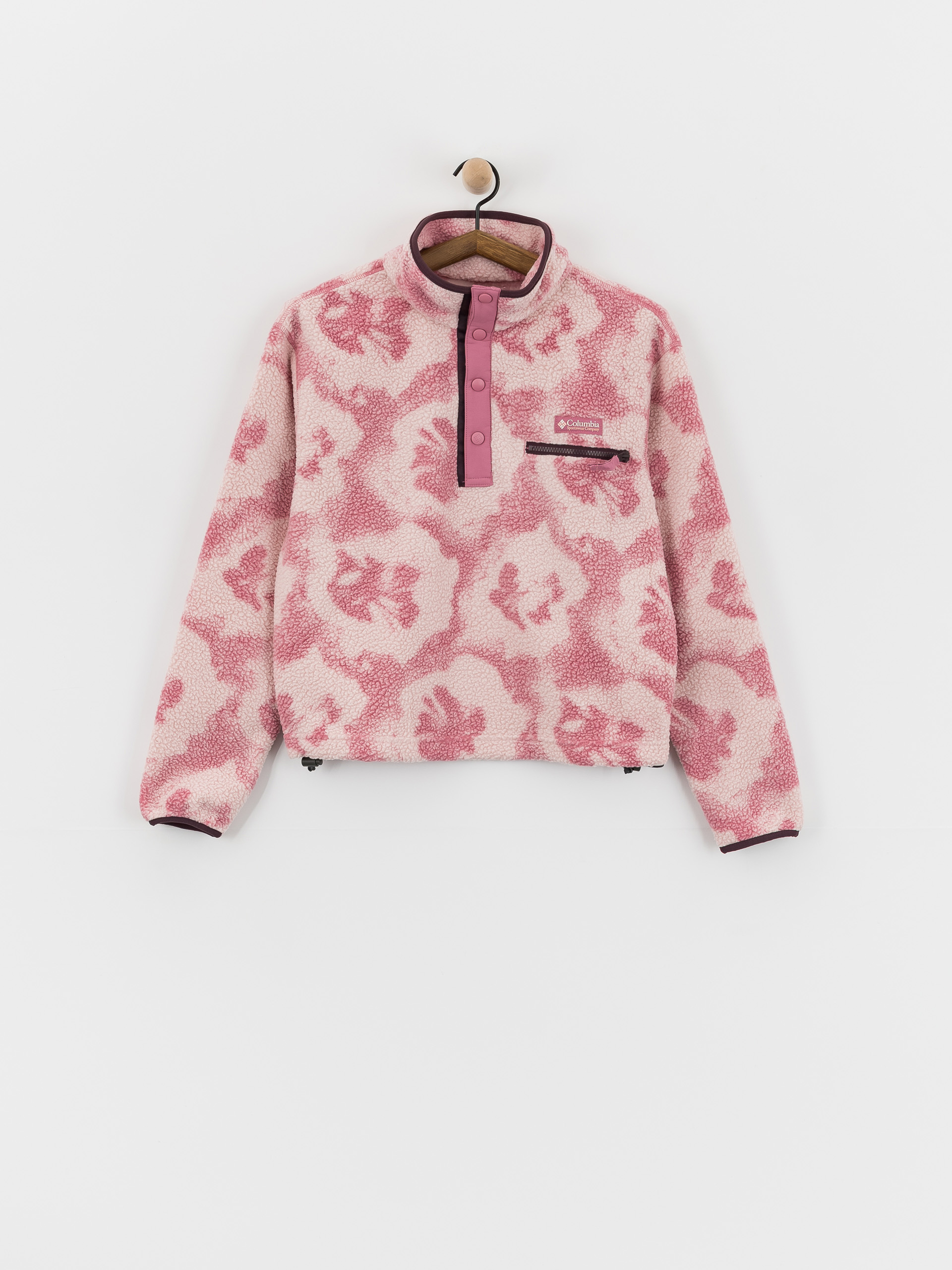 Fleecovu00e1 mikina Columbia Helvetia II Printed Cropped Half Snap Wmn (rosette/sprayflower)
