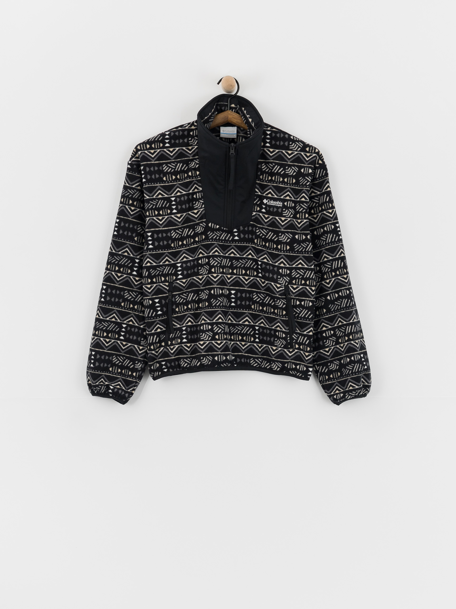 Fleecovu00e1 mikina Columbia Sequoia Grove Printed Half Zip Wmn (black/horizons)