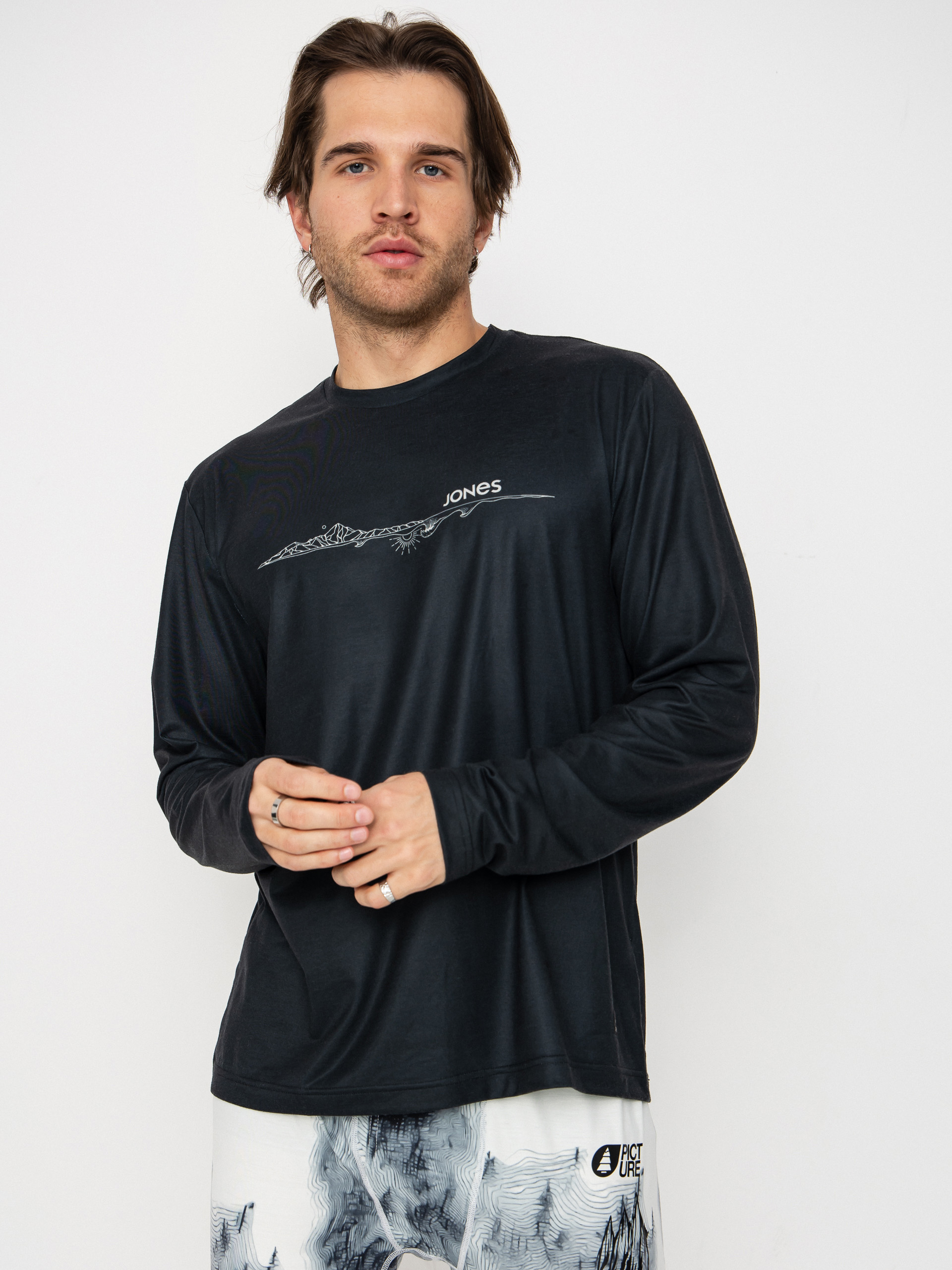 Košile Jones Snowboards Rec Tech Ls (stealth black)