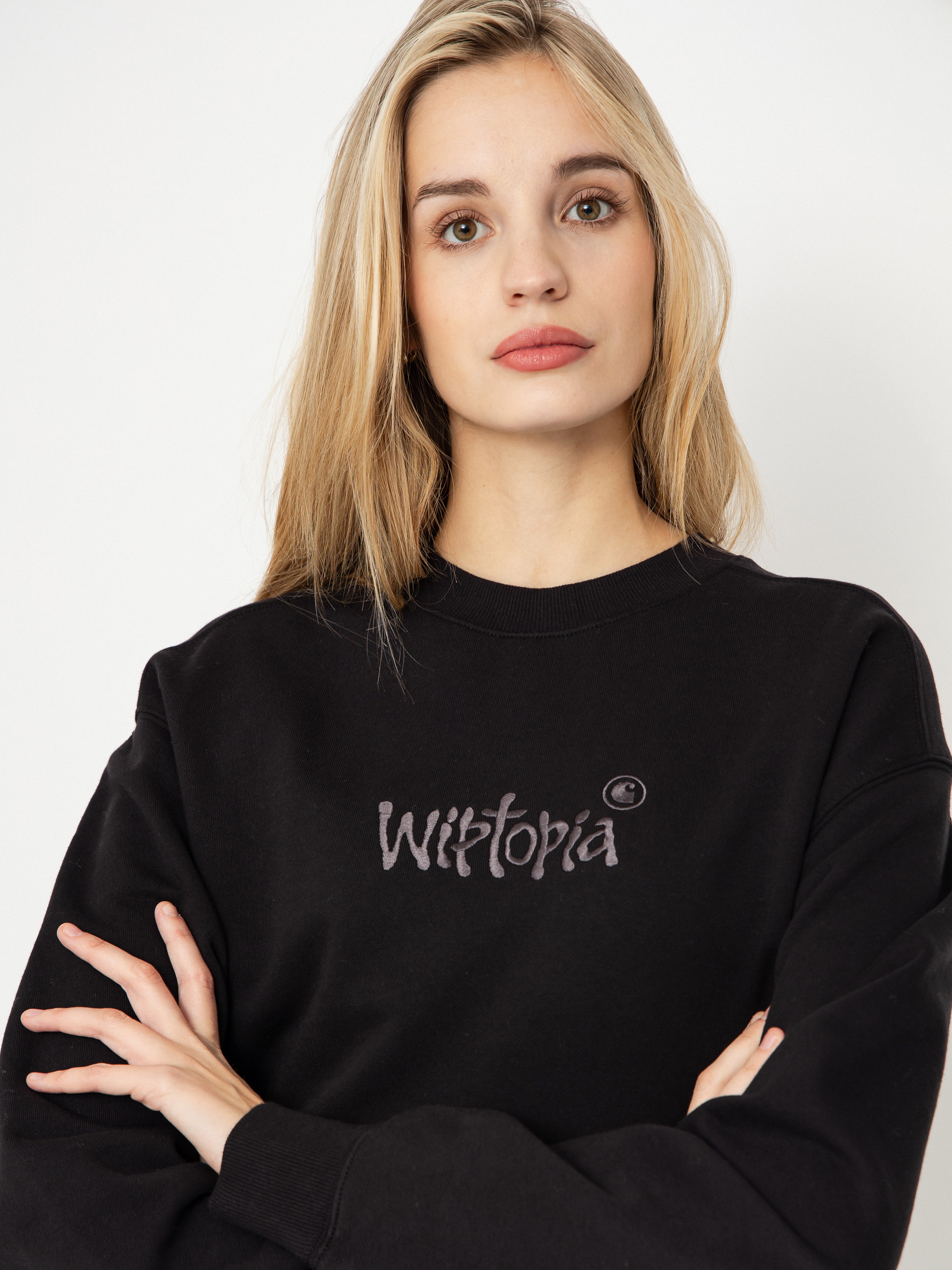 Mikina Carhartt WIP Wiptopia Script Wmn (black/dark grey)