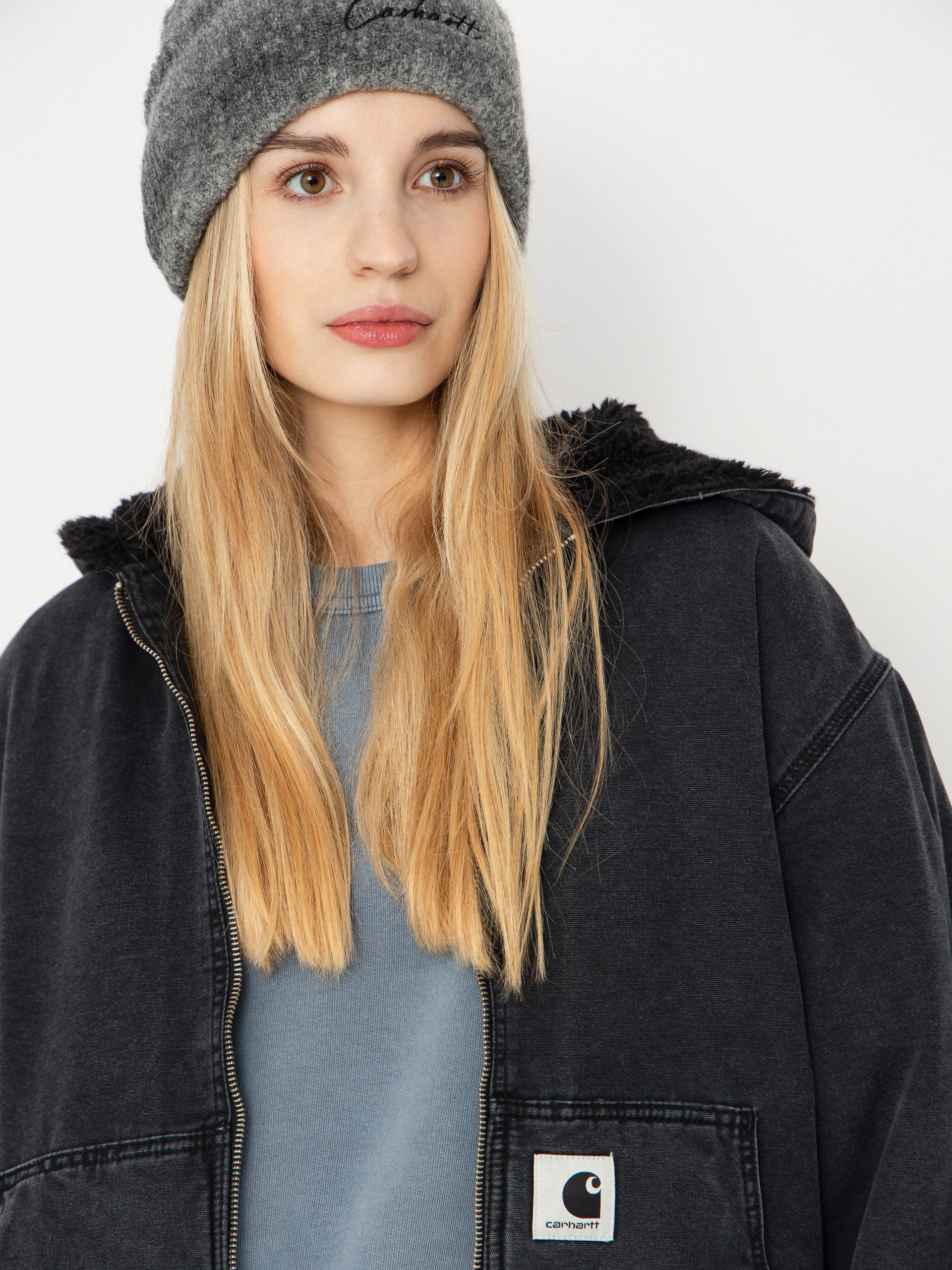 Bunda Carhartt WIP Hooded Mitch Wmn (black)