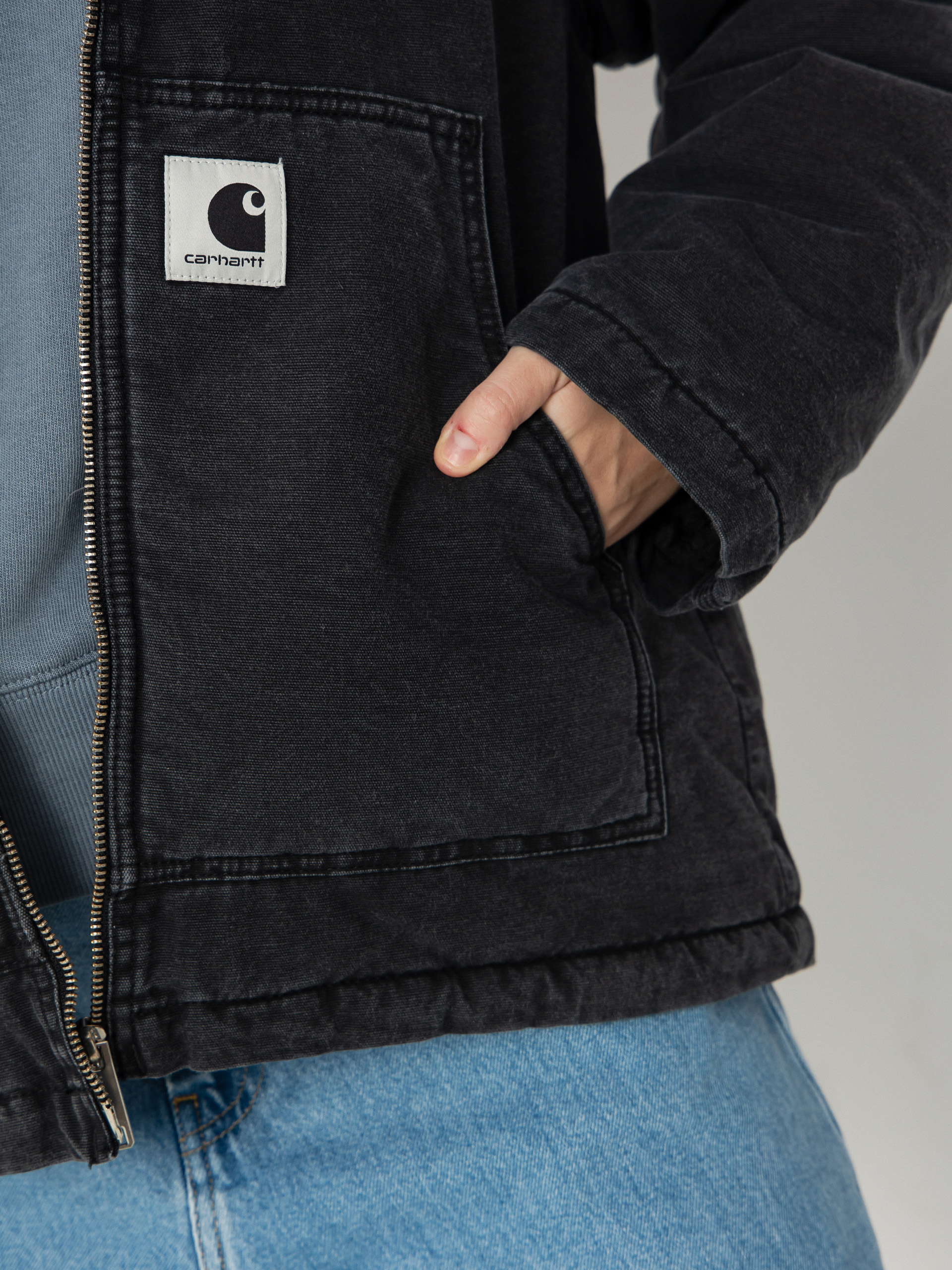 Bunda Carhartt WIP Hooded Mitch Wmn (black)