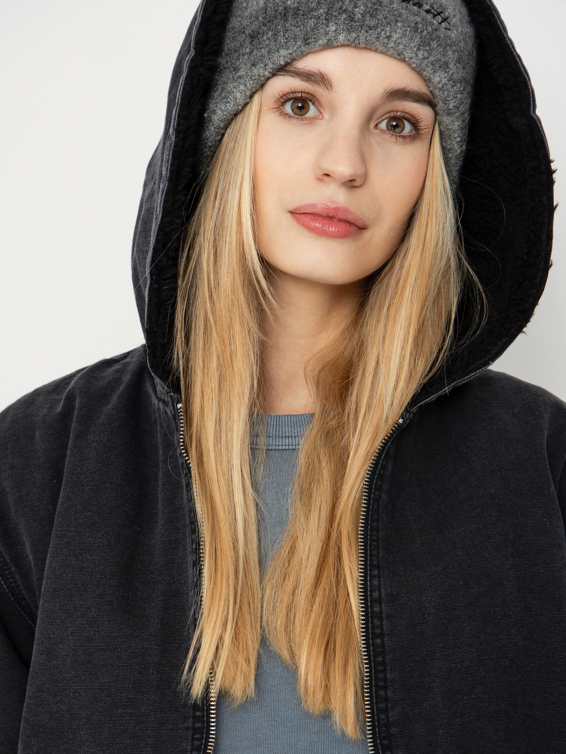 Bunda Carhartt WIP Hooded Mitch Wmn (black)