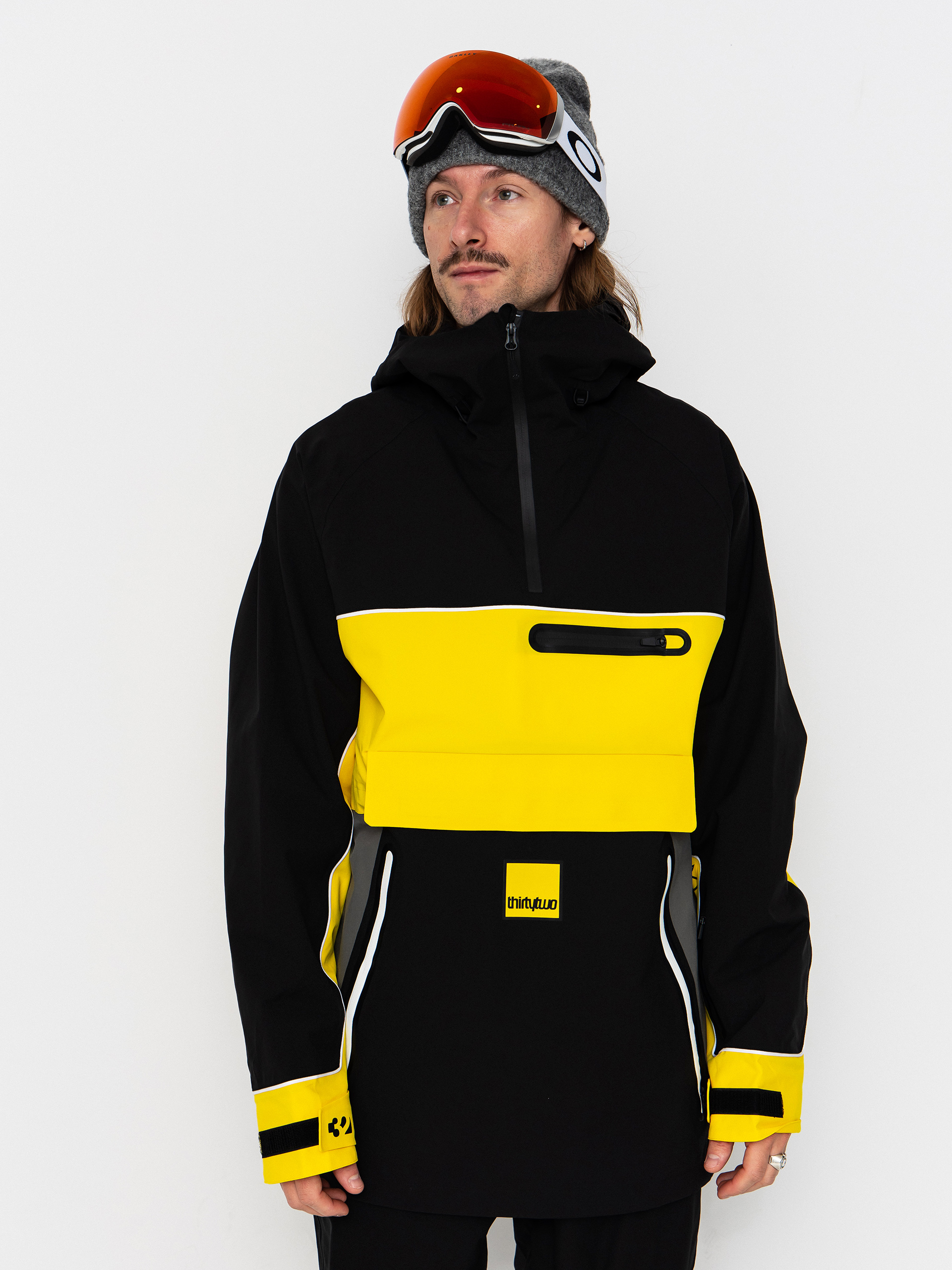 Pánská Snowboardová bunda ThirtyTwo Light Anorak (black/yellow)