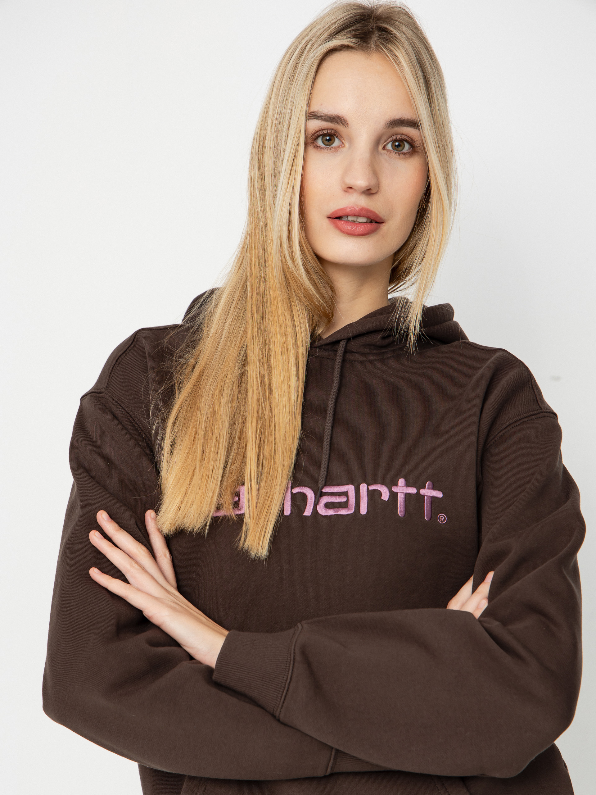 Mikina s kapucí Carhartt WIP Carhartt HD Wmn (vitola/phlox)