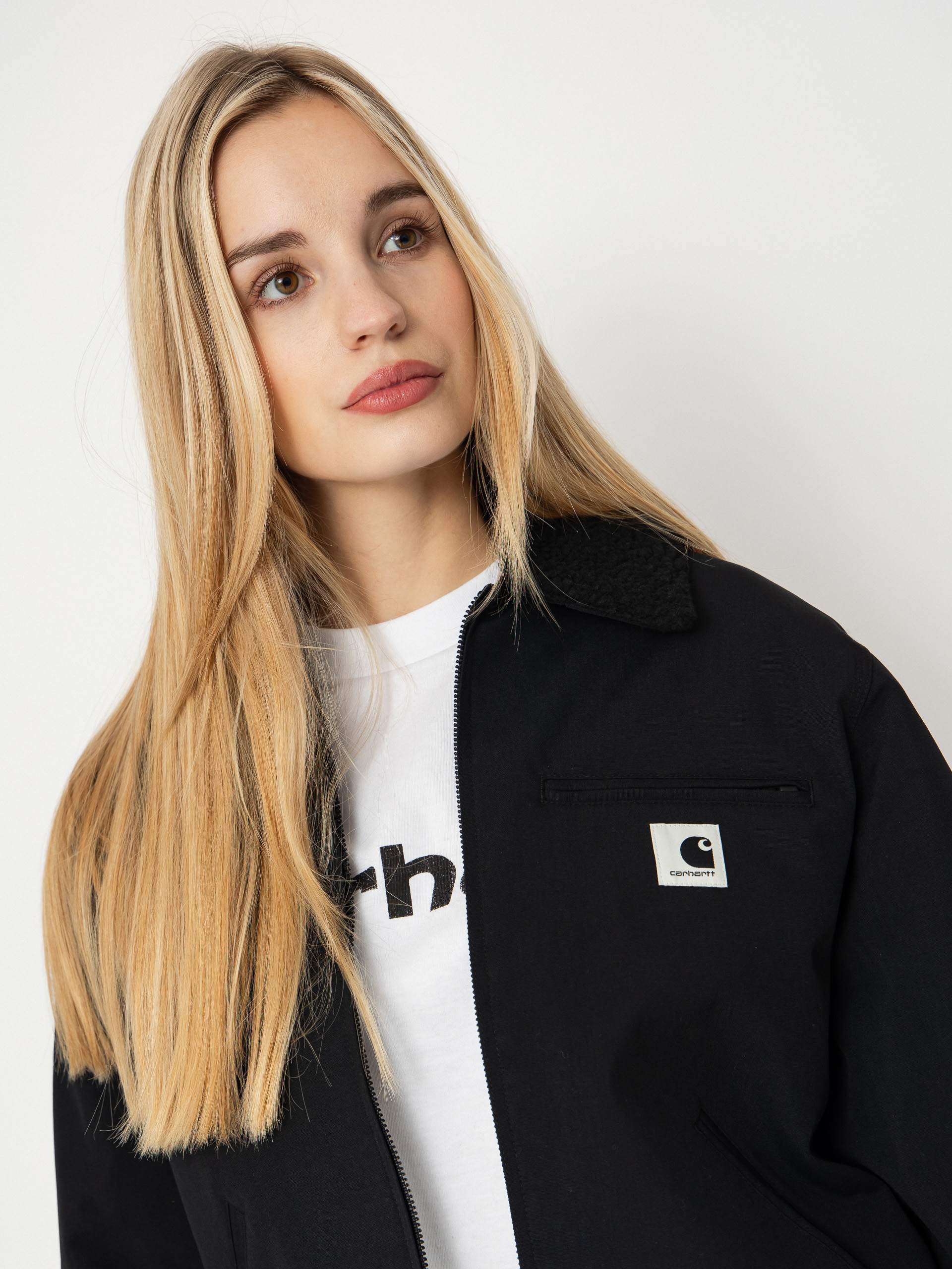 Bunda Carhartt WIP Newkirk Wmn (black/wild dog print)