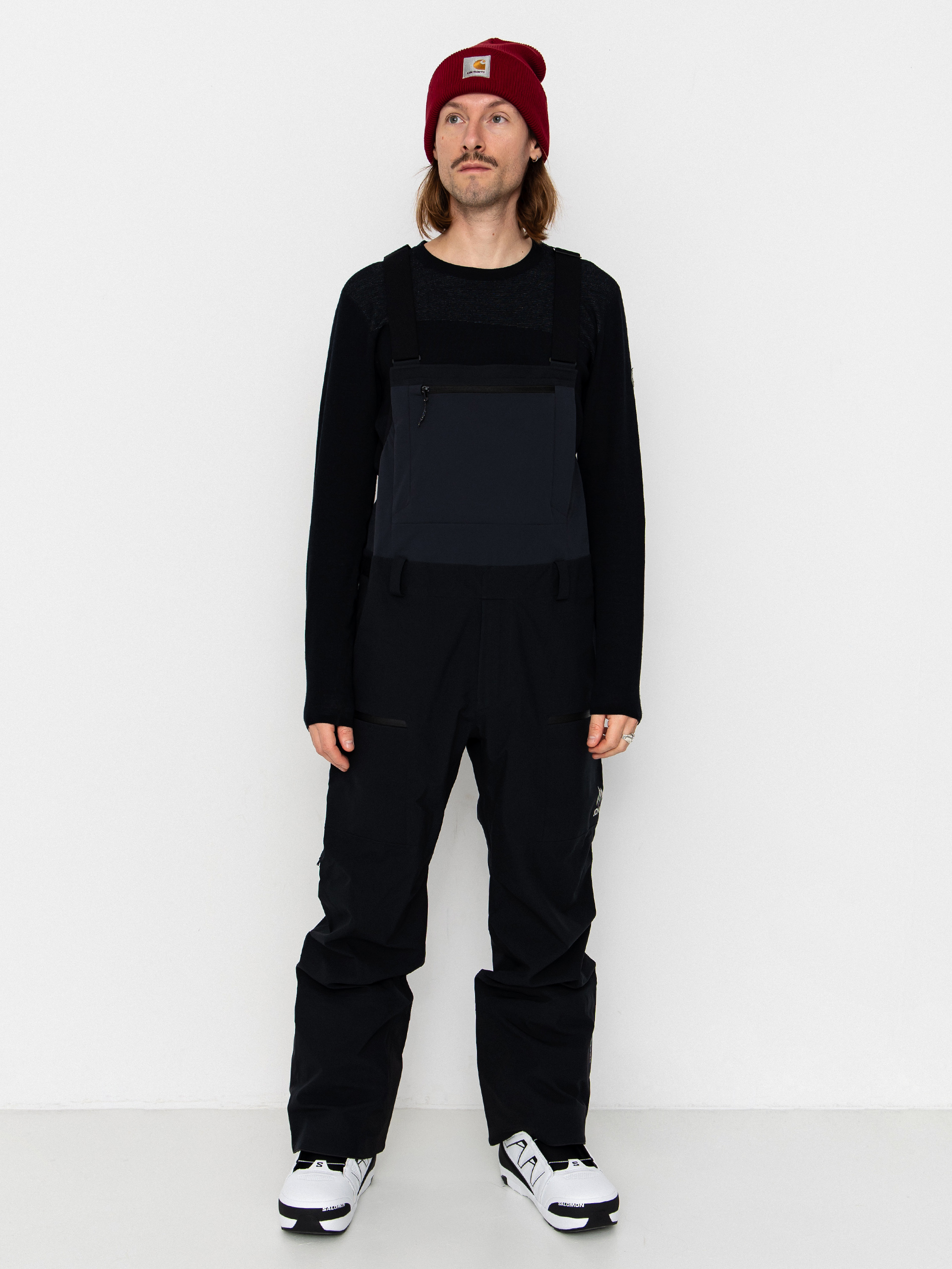 Pánské Snowboardové kalhoty  Jones Snowboards Shralpinist Str Rec Bib (stealth black)