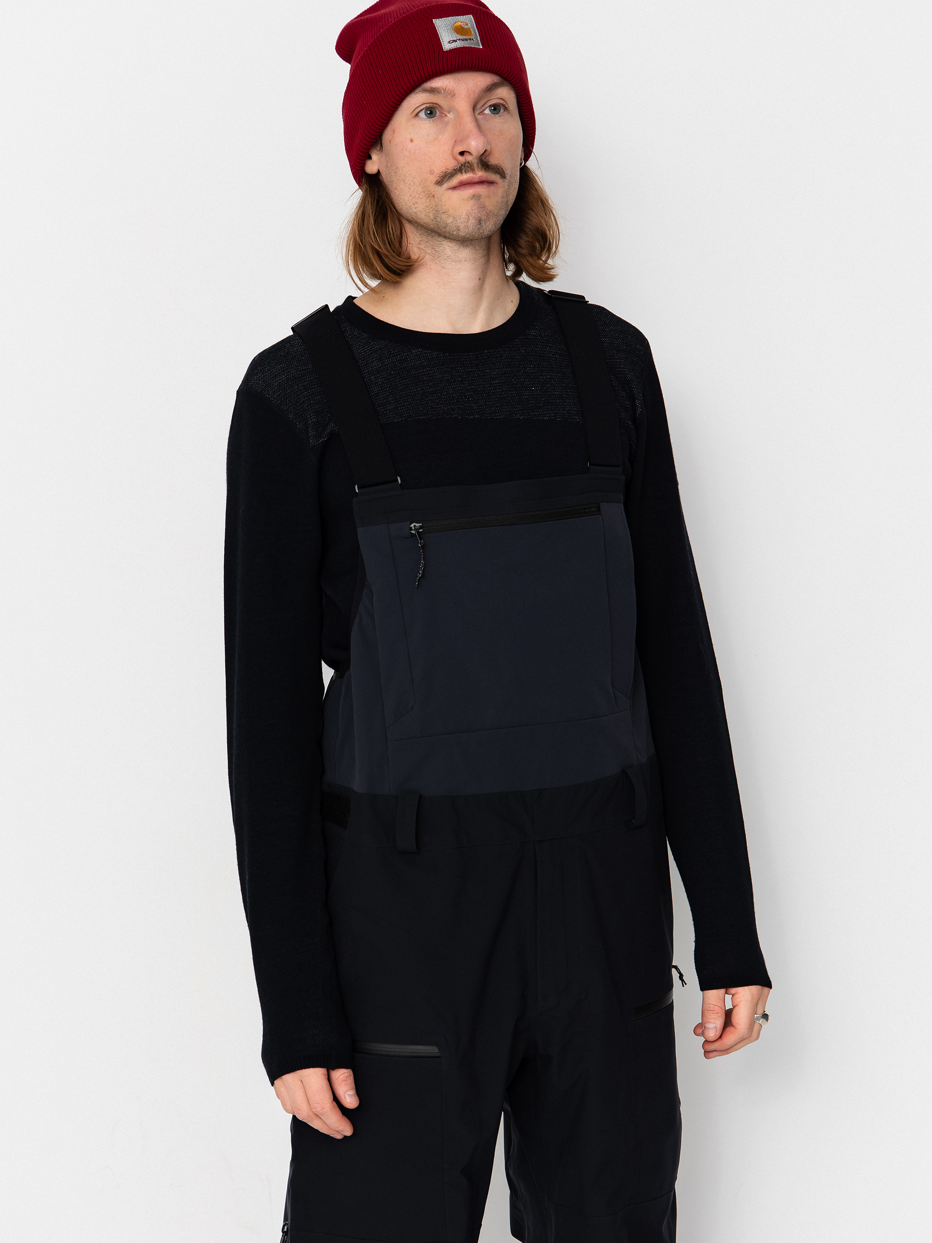 Pánské Snowboardové kalhoty  Jones Snowboards Shralpinist Str Rec Bib (stealth black)