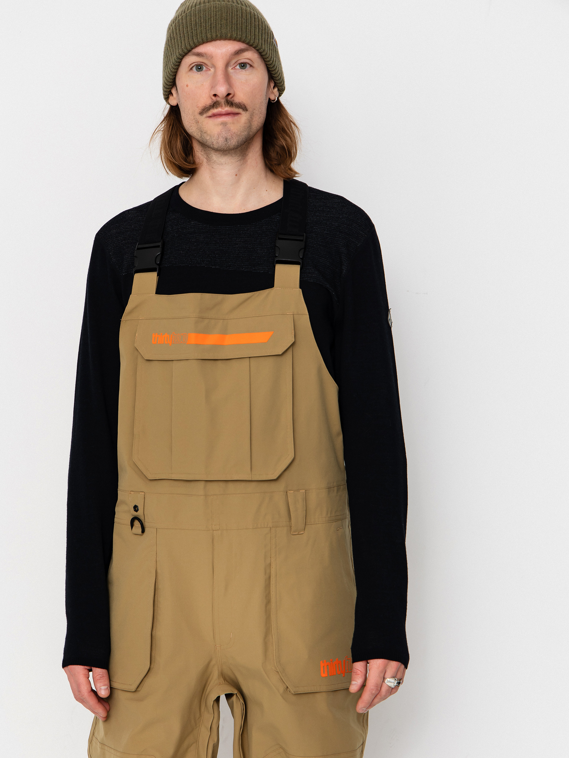 Pánské Snowboardové kalhoty  ThirtyTwo Basement Bib (khaki)