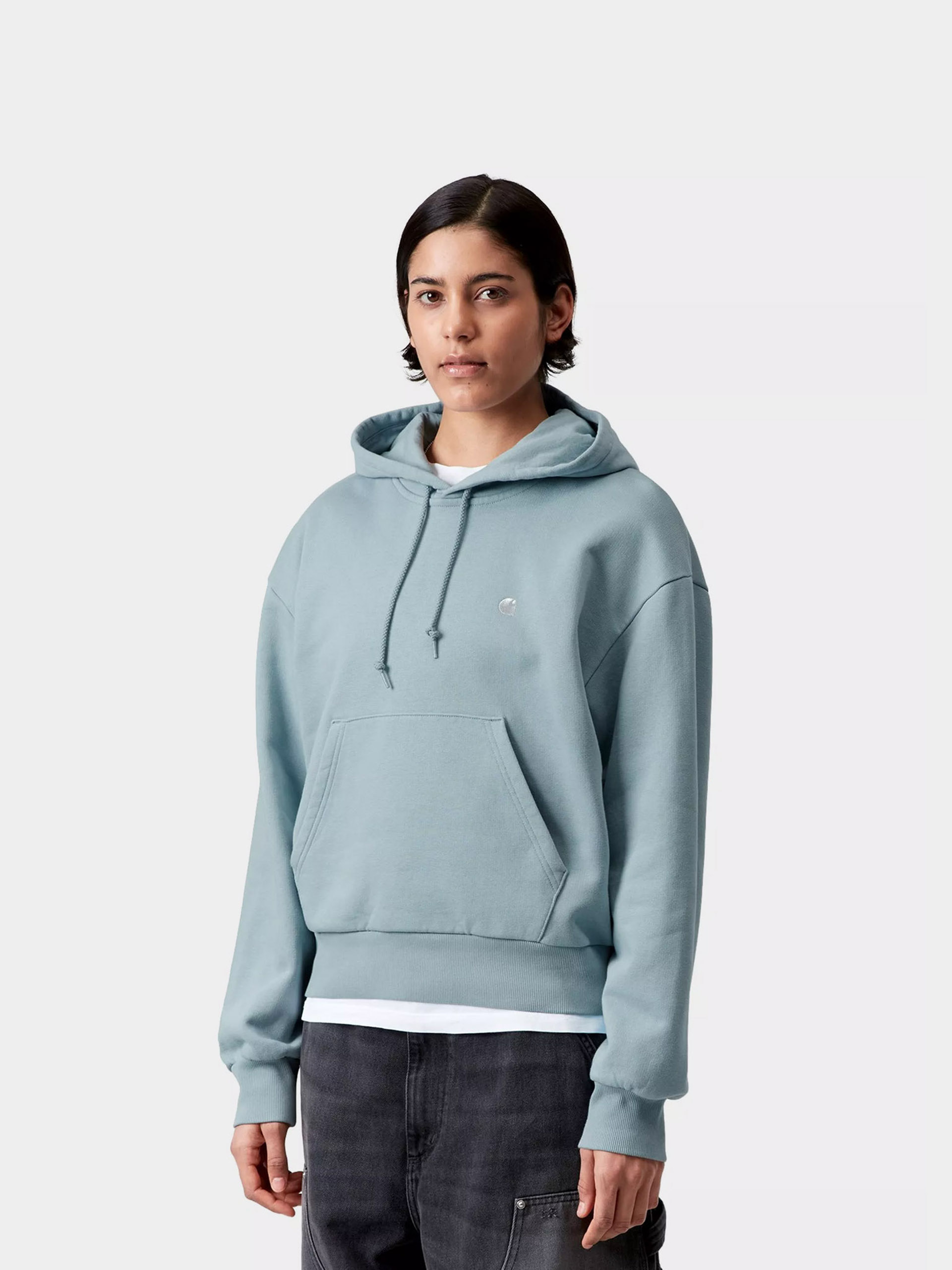 Mikina s kapucí Carhartt WIP Casey HD Wmn (tourmaline/silver)