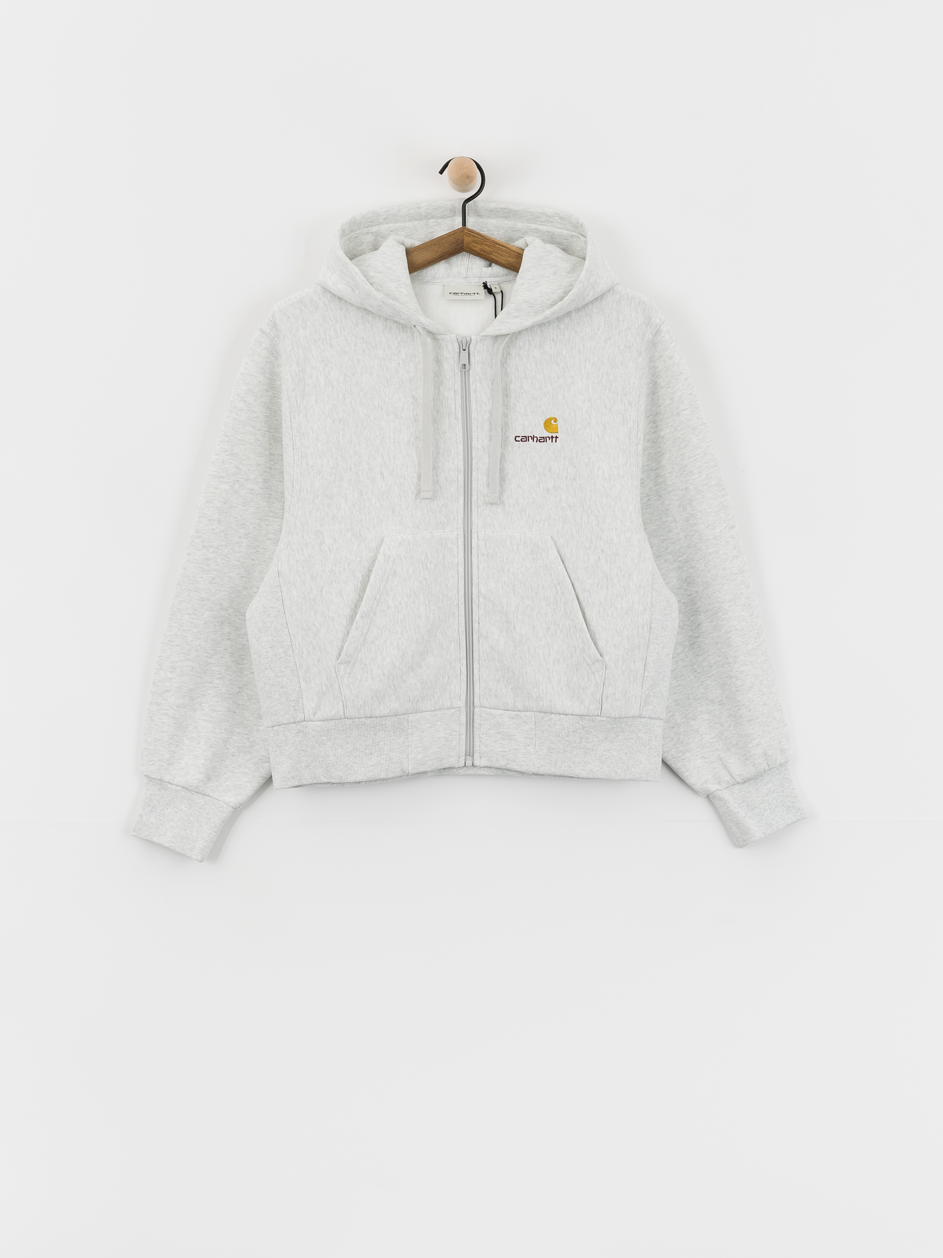Mikina s kapucí Carhartt WIP American Script ZHD Wmn (ash heather)