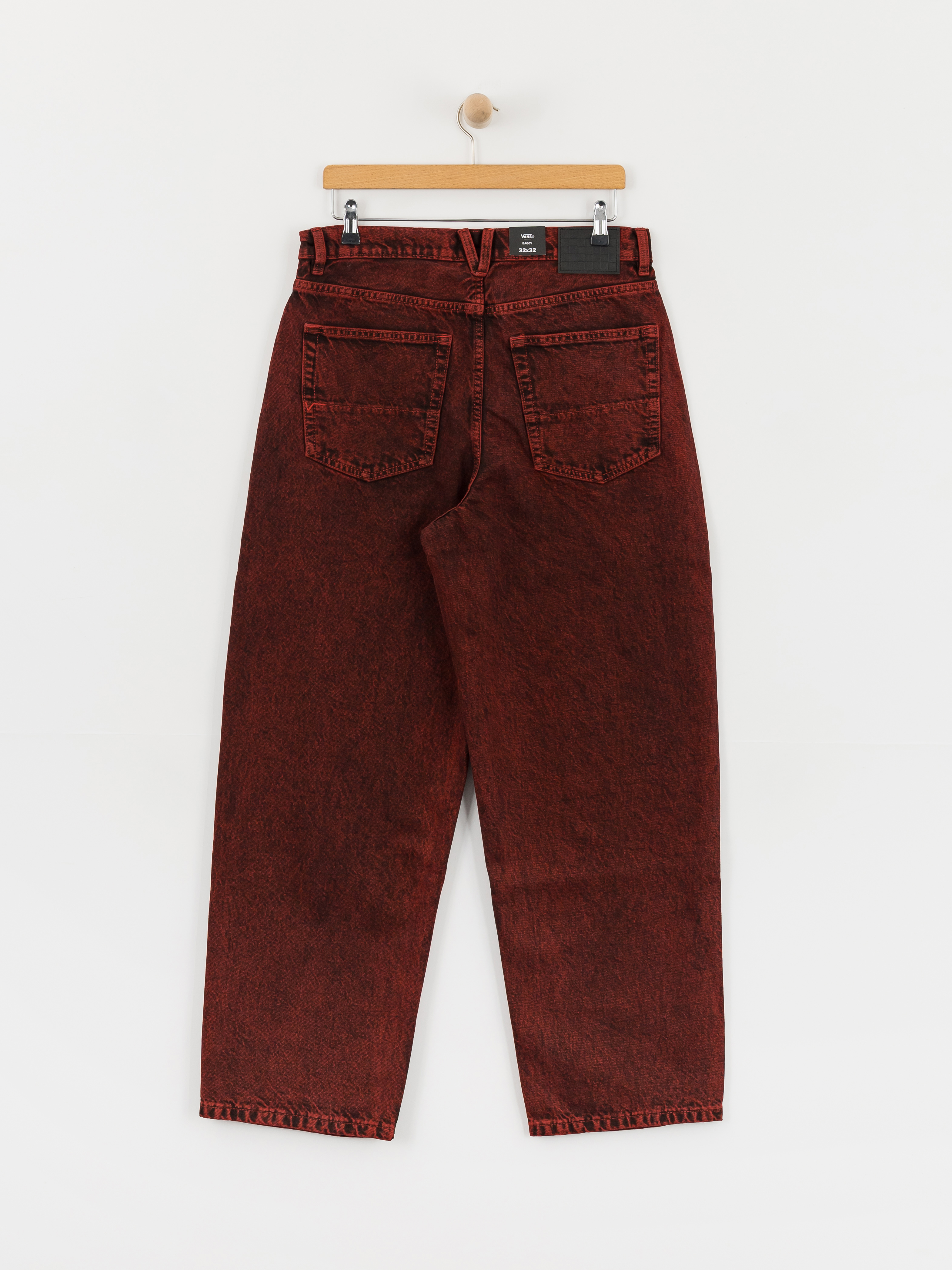 Kalhoty Vans Check 5 Baggy Acid Overdyed Denim (racing red)