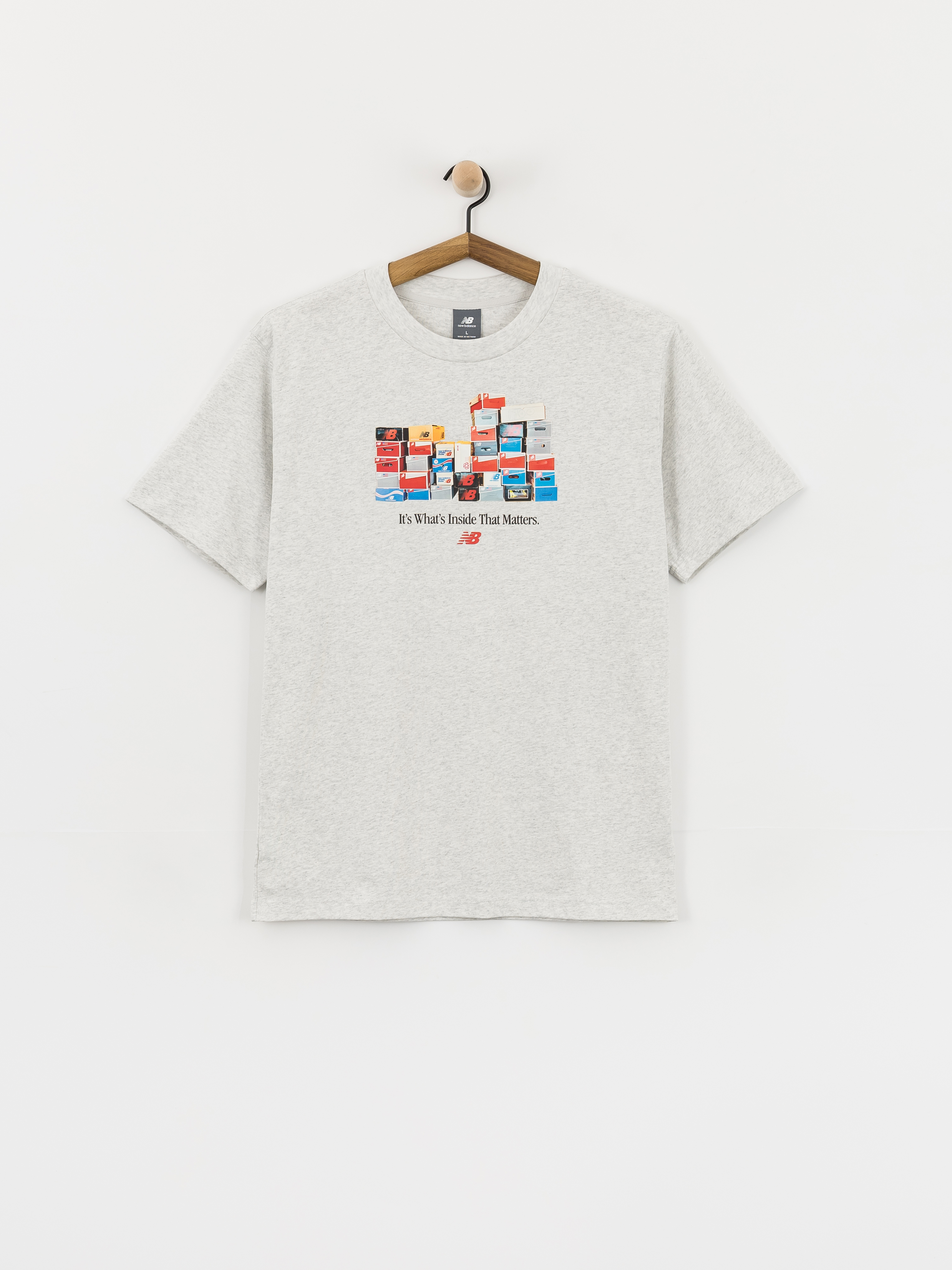 Tričko New Balance Boxes (ash heather)