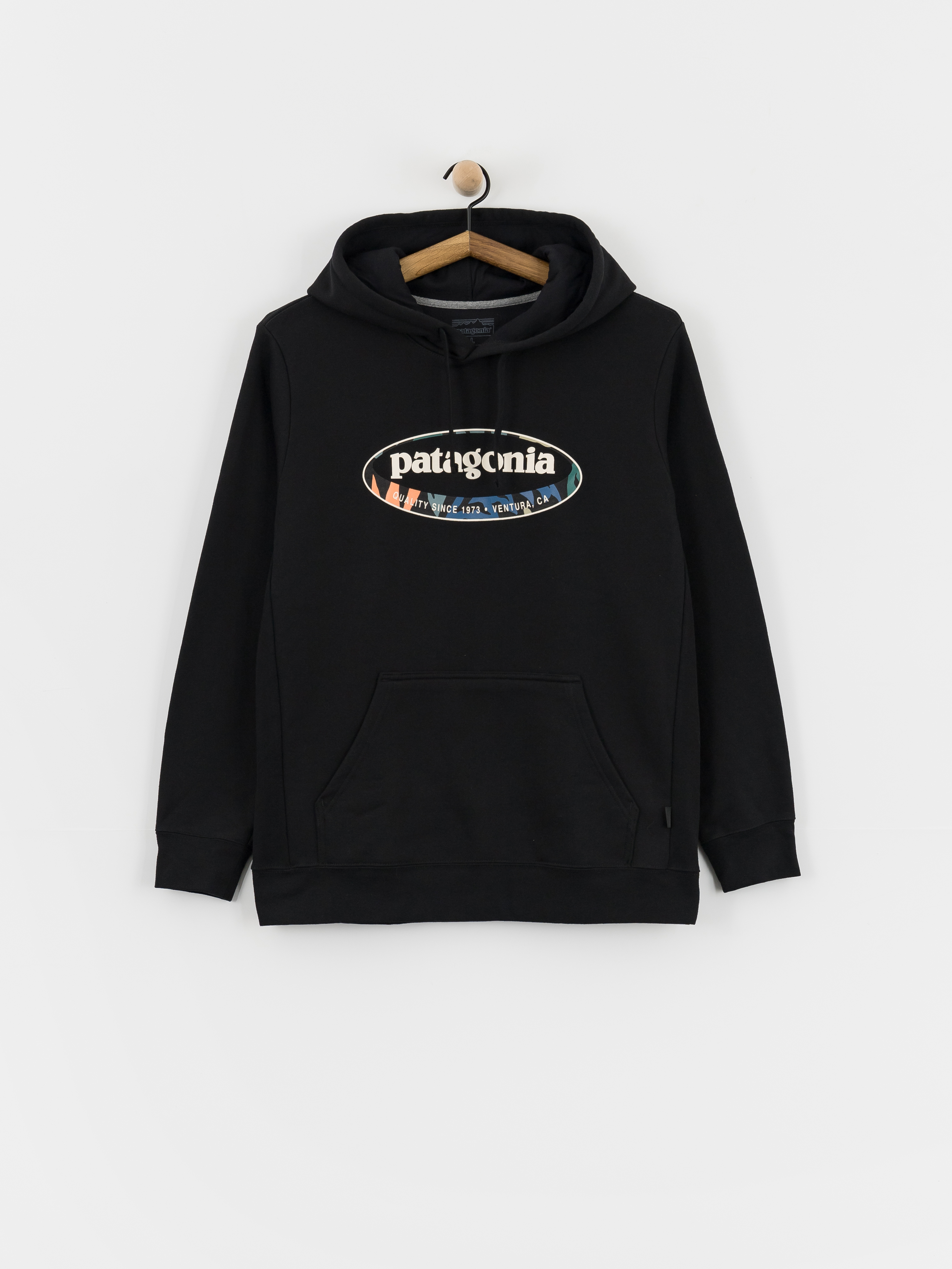 Mikina s kapucu00ed Patagonia 95 Oval Logo Uprisal HD (black/kaleido)