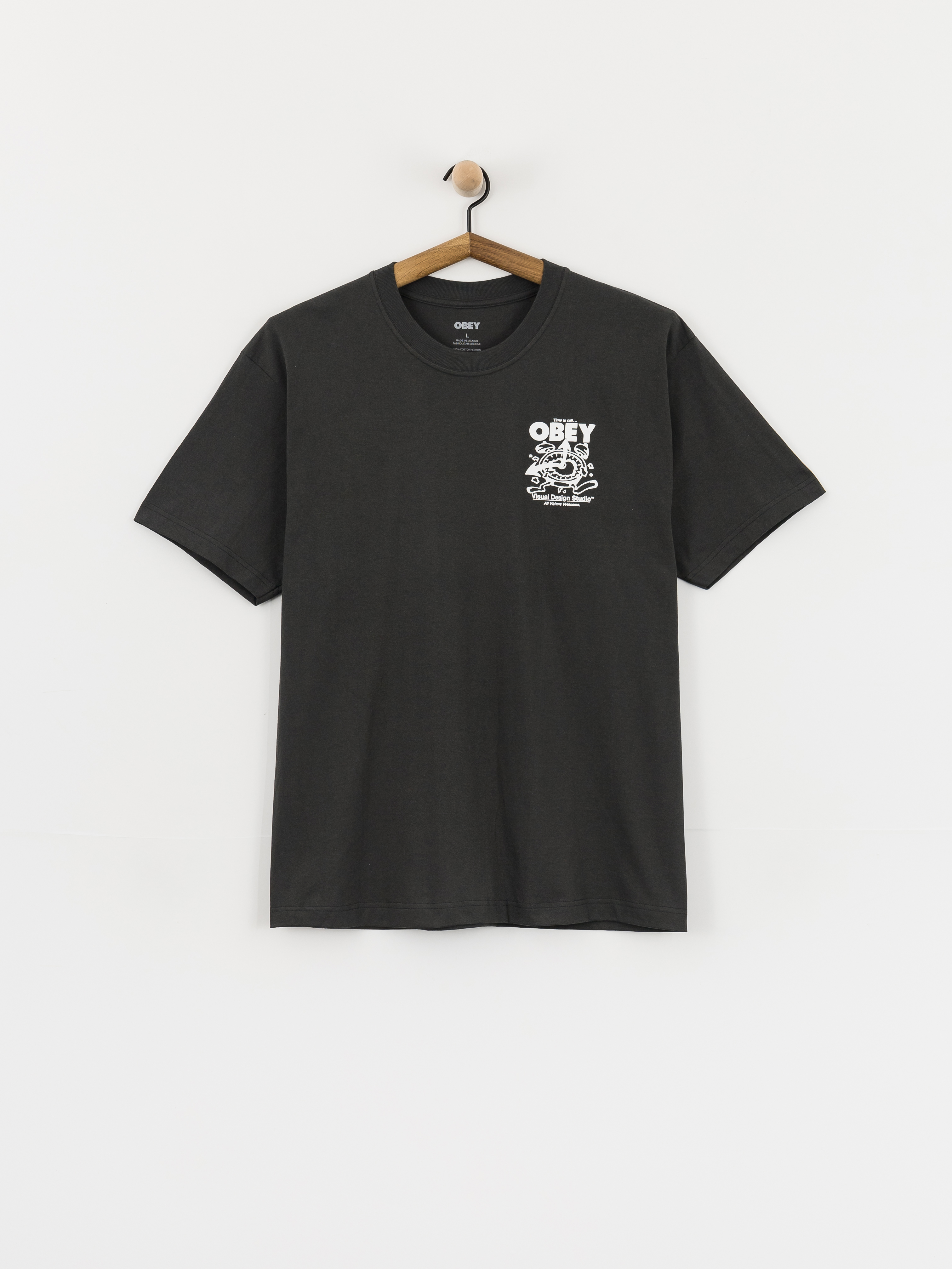 Tričko OBEY Time To Call Obey (vintage black)