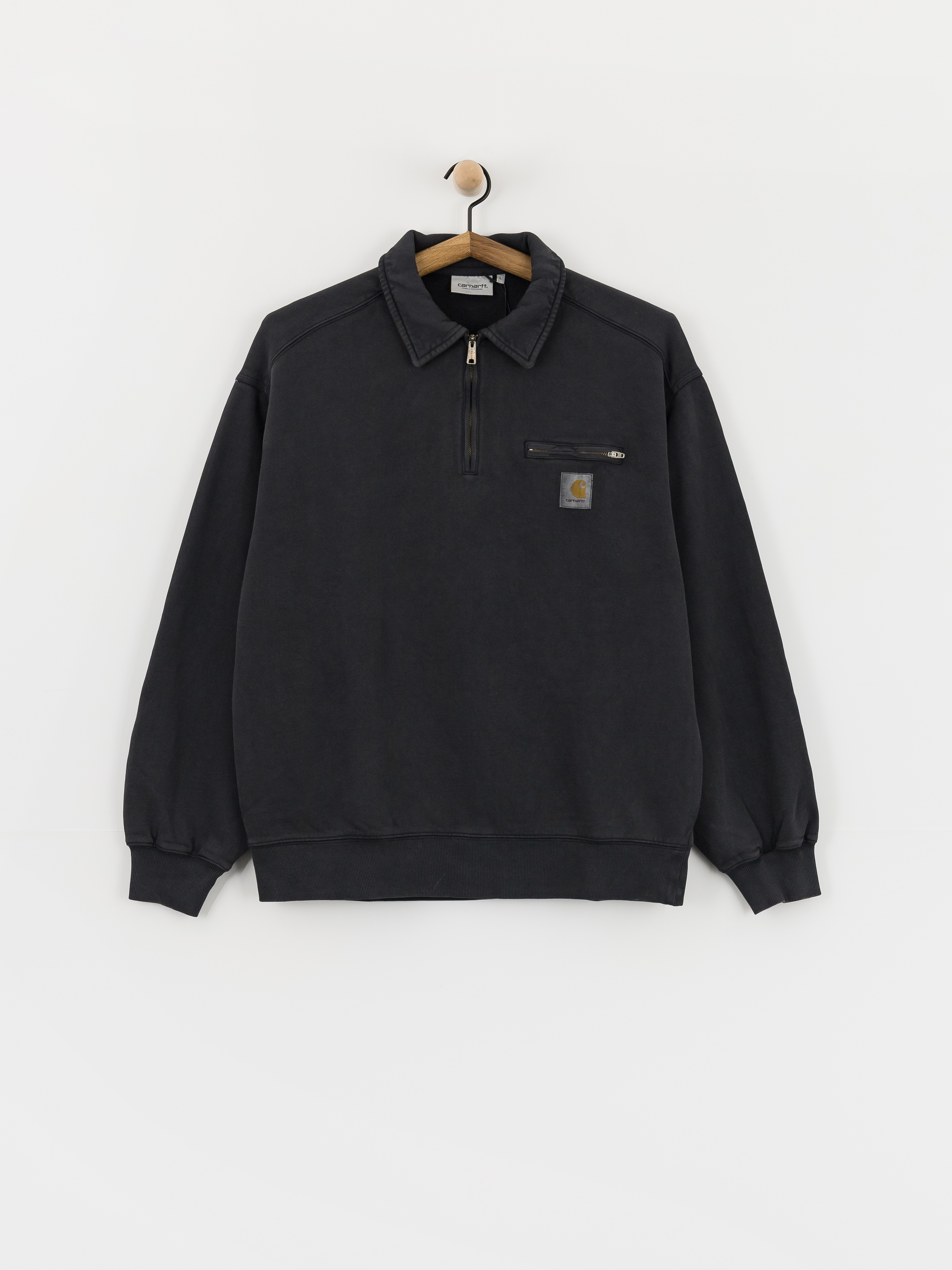 Mikina Carhartt WIP Half Zip Detroit (black)