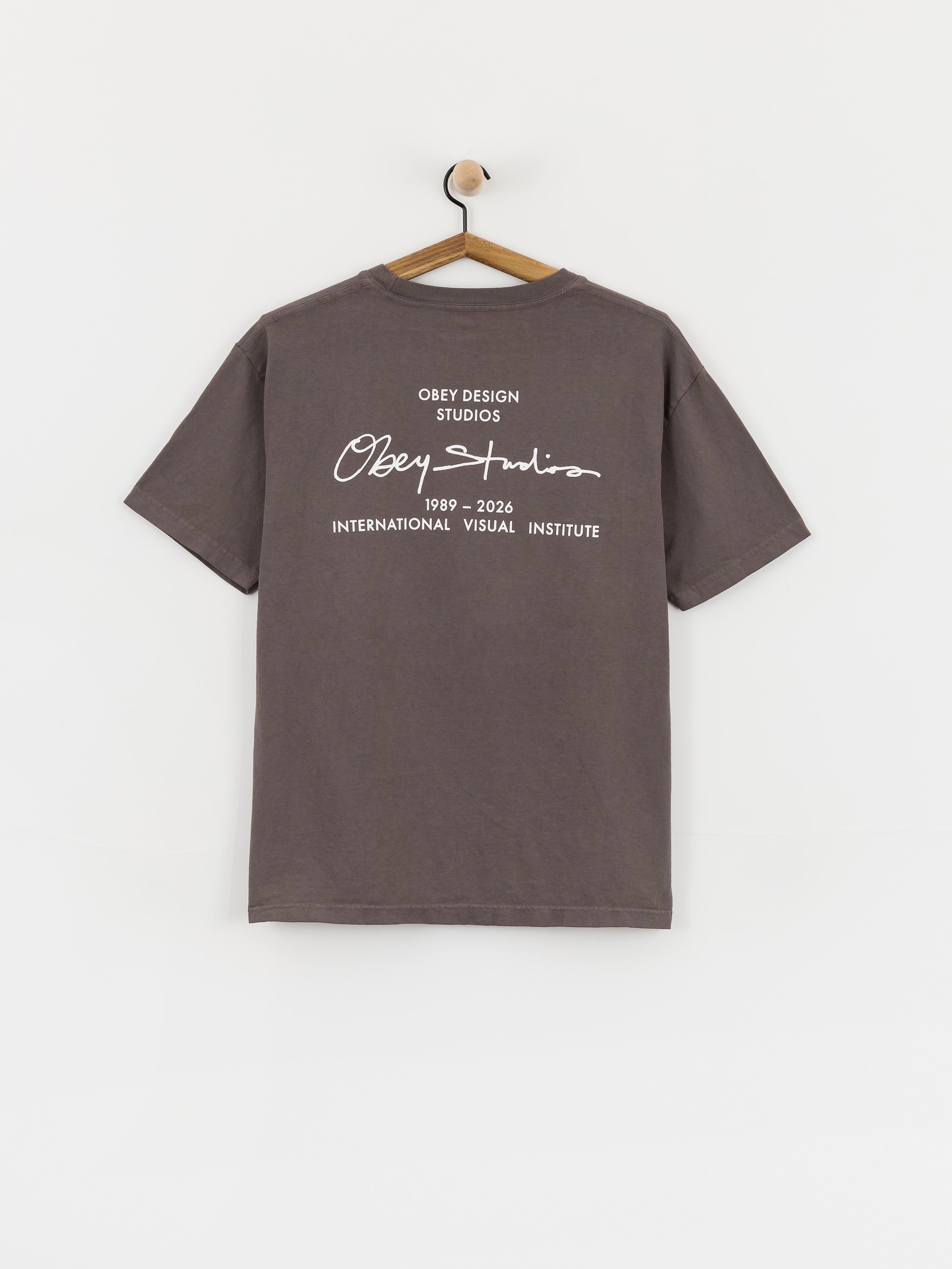 Tričko OBEY Institute (pigment dusty black)