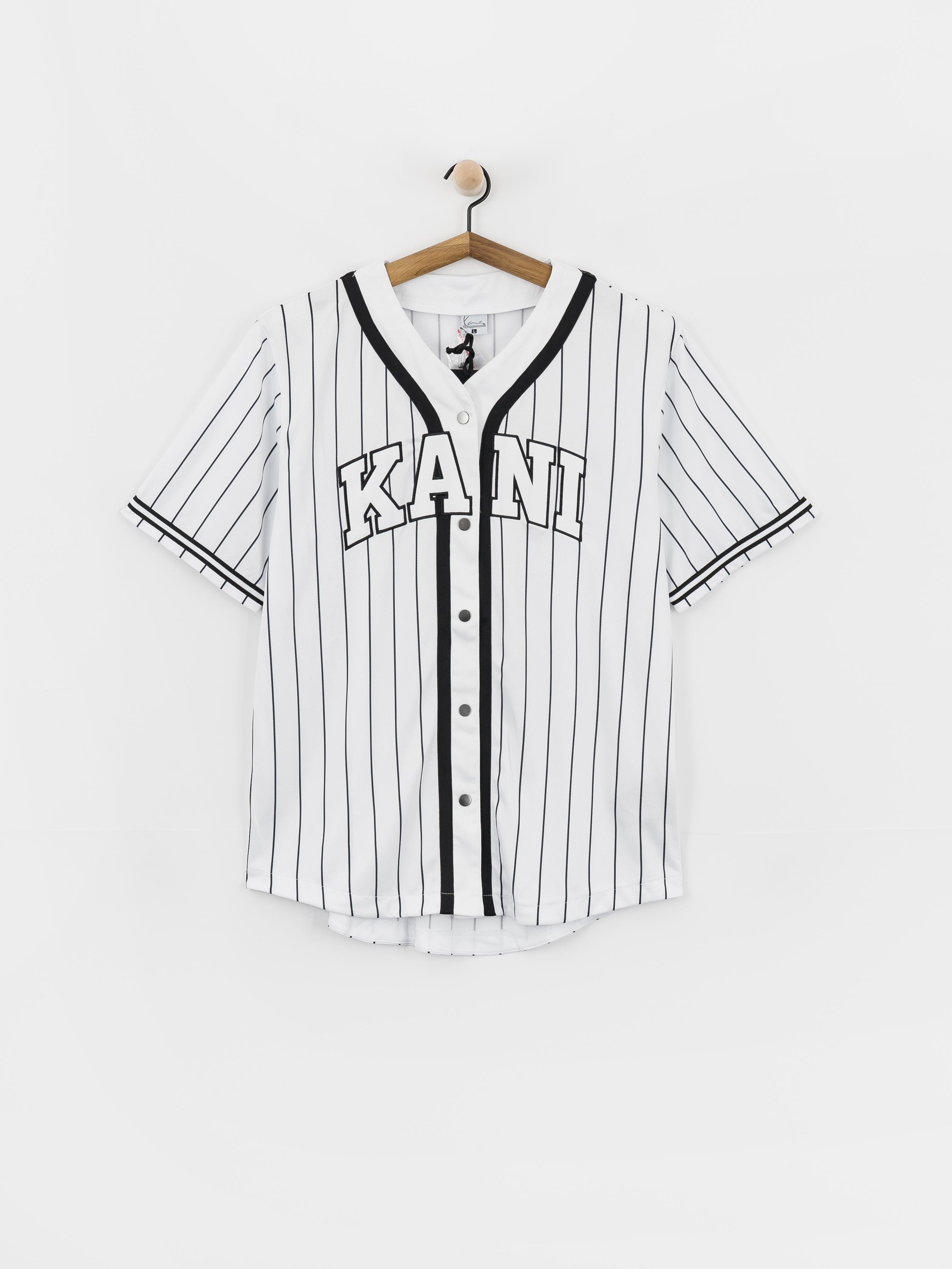 Kou0161ile Karl Kani Serif Pinstripe Baseball (white/black)