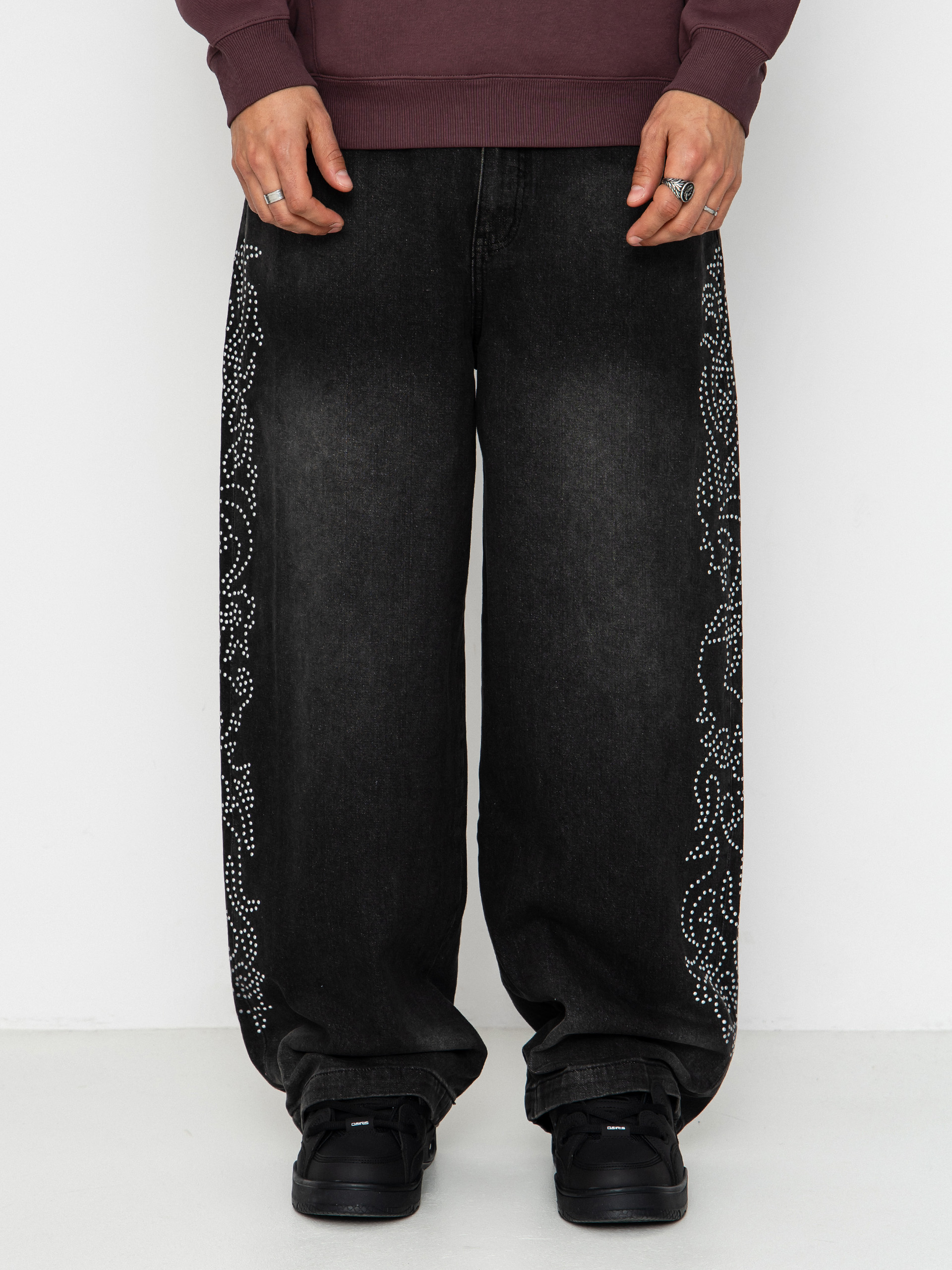 Kalhoty RipNDip Pretty Flacko Extra Wide Leg (black vintage wash denim)