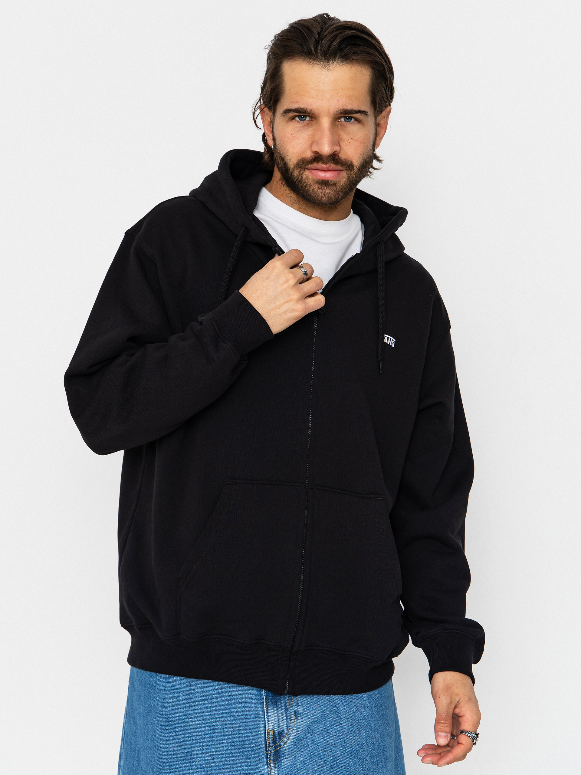 Mikina s kapucí Vans Left Chest II Loose ZHD (black)