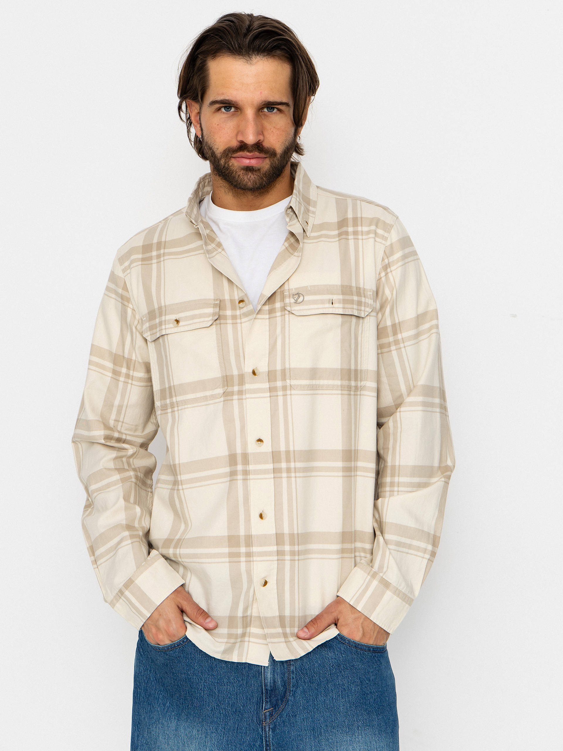 Košile Fjallraven Ovik Lite Flannel (chalk white/fossil)