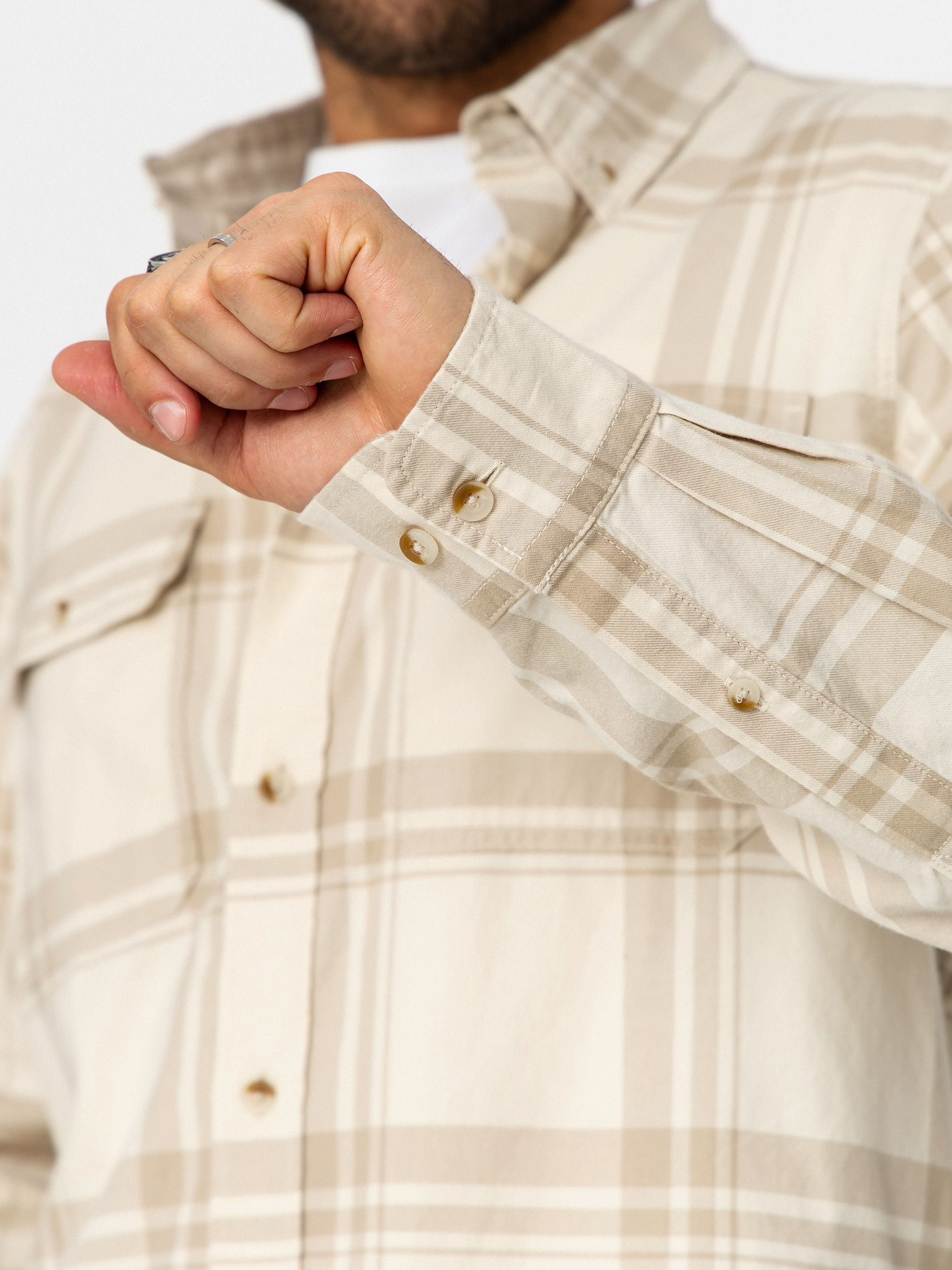 Košile Fjallraven Ovik Lite Flannel (chalk white/fossil)