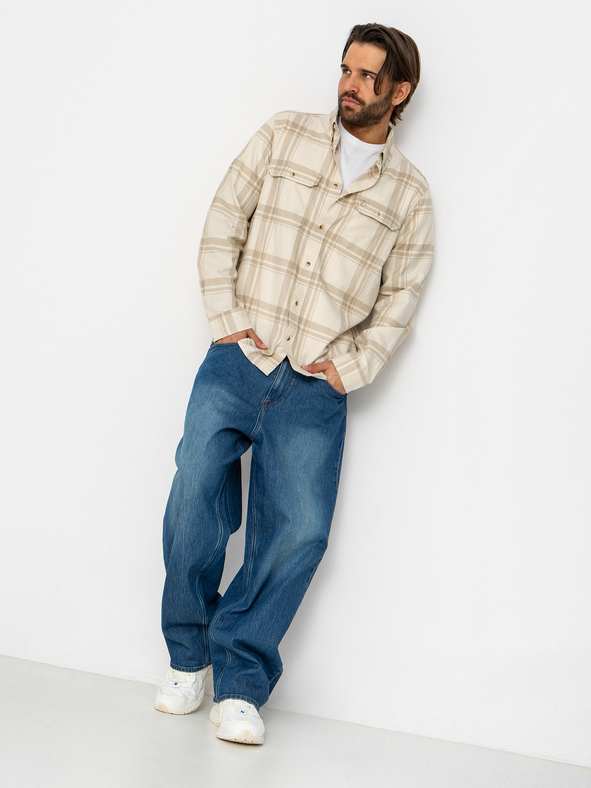 Košile Fjallraven Ovik Lite Flannel (chalk white/fossil)