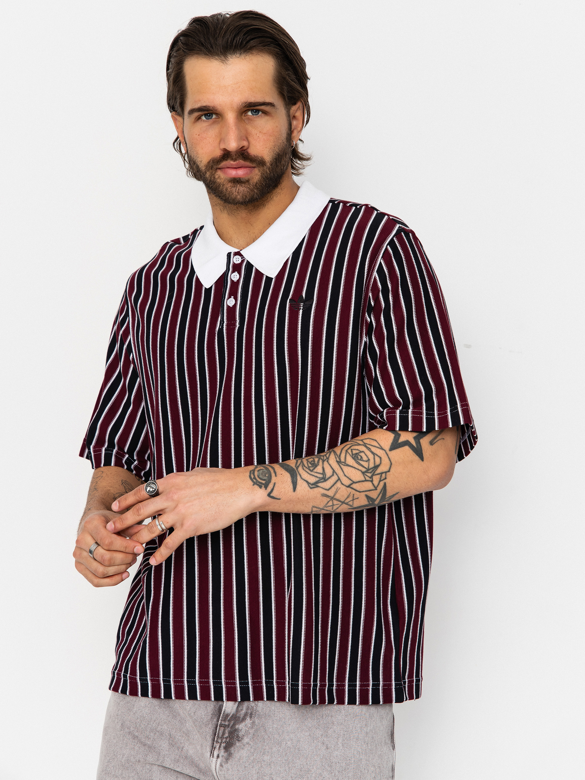 Polo tričko adidas Sk Og Jers (white/black/maroon)