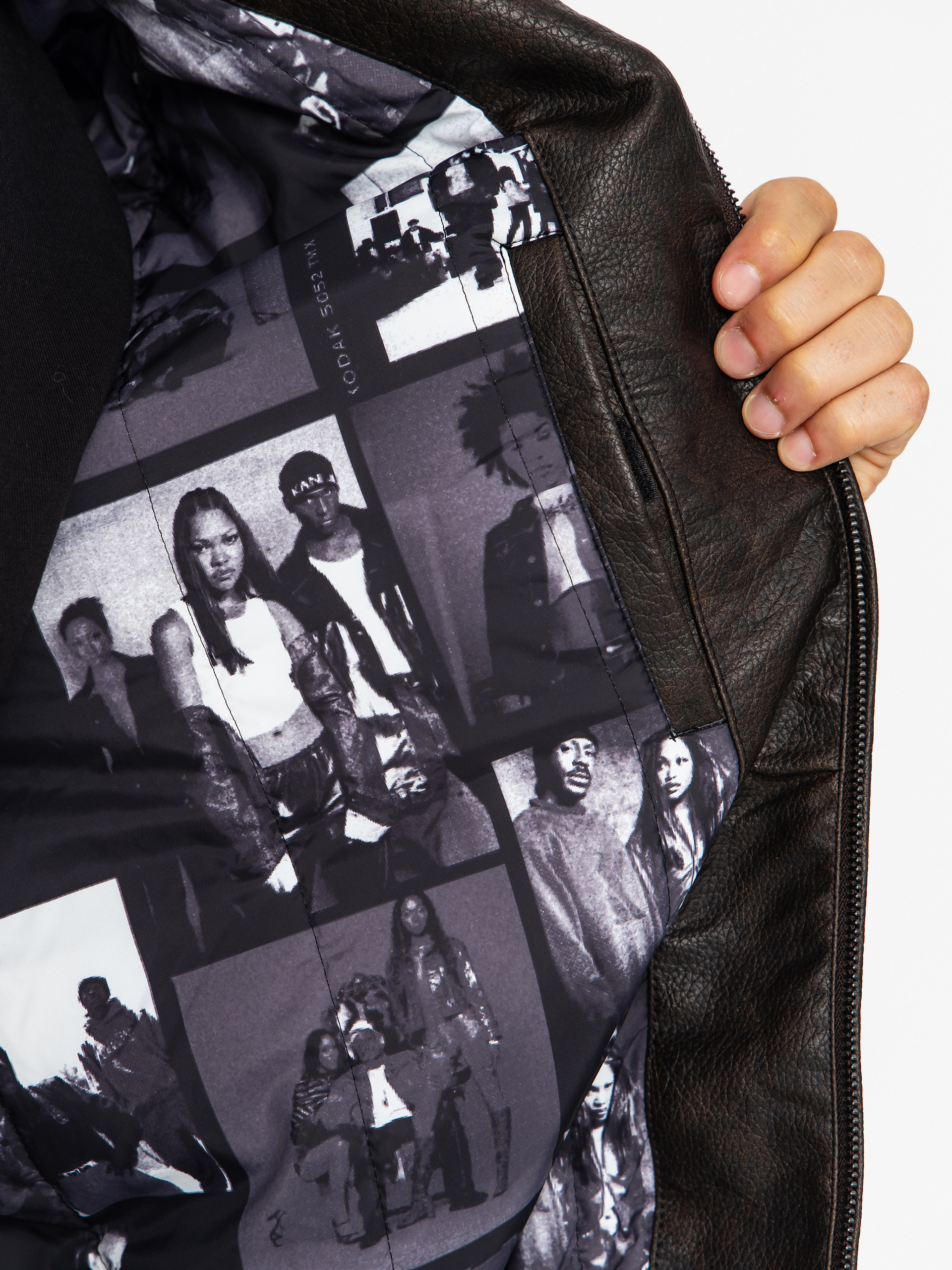 Bunda Karl Kani Signature Pu Leather Bomber (brown)