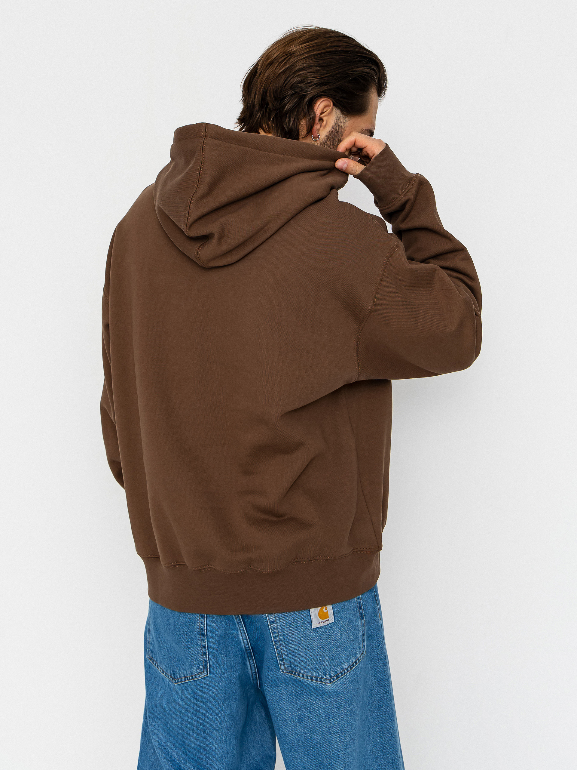 Mikina s kapucí Vans Left Chest II Loose HD (vintage cocoa)