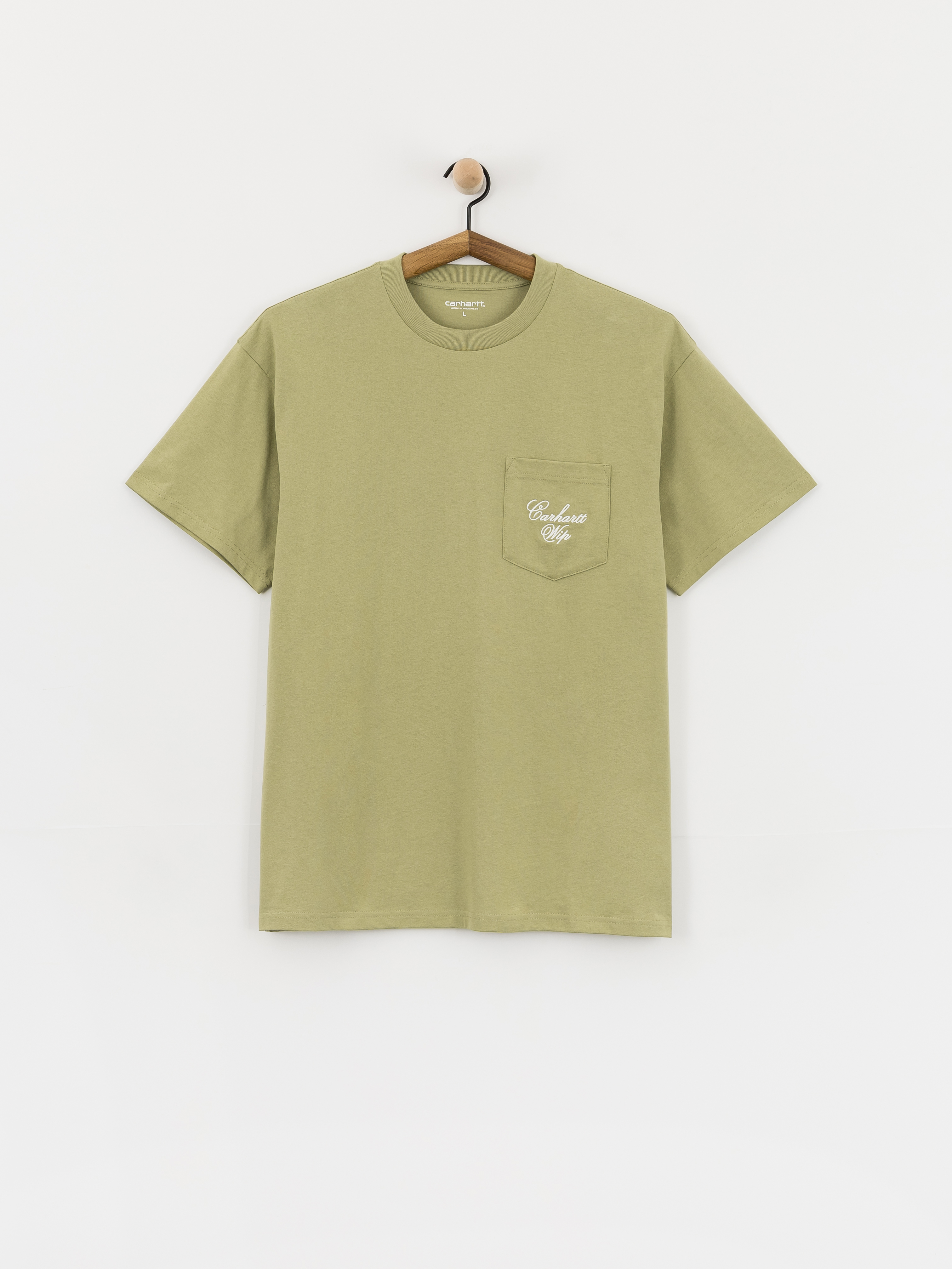 Tričko Carhartt WIP Longhand Pocket (gentle green/white)